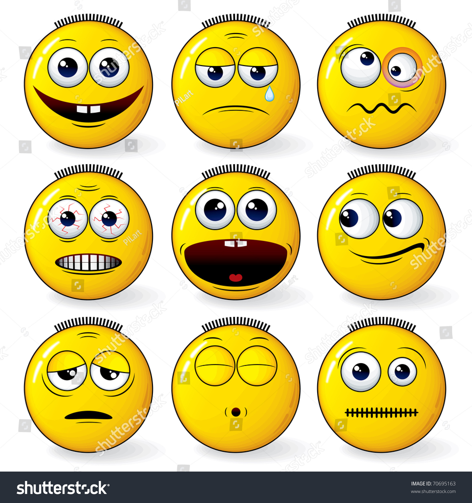 Yellow Smileys Set Stock Photo 70695163 : Shutterstock