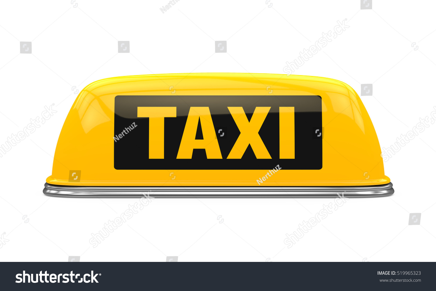 Yellow Taxi Sign 3d Rendering Stock Illustration 519965323 