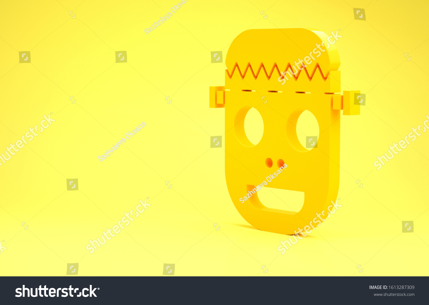 Download Yellow Zombie Mask Icon Isolated On Stock Illustration 1613287309 PSD Mockup Templates