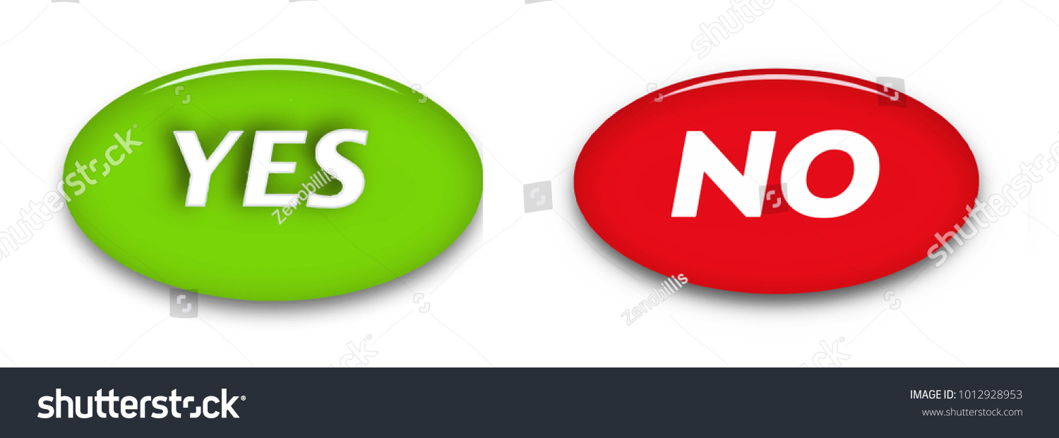 Yes No Word Buttons Isolated On Stock Illustration 1012928953 ...