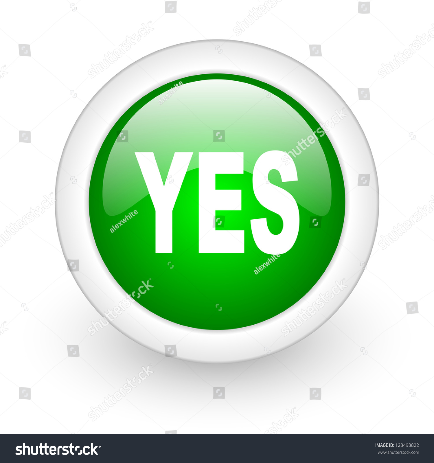 Yes Green Circle Glossy Web Icon Stock Illustration 128498822 ...