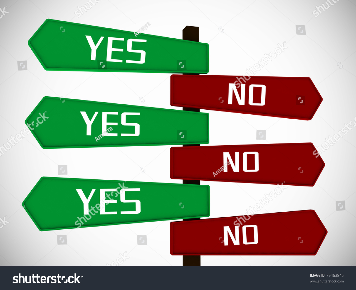 Yes Or No Direction Board Stock Photo 79463845 : Shutterstock