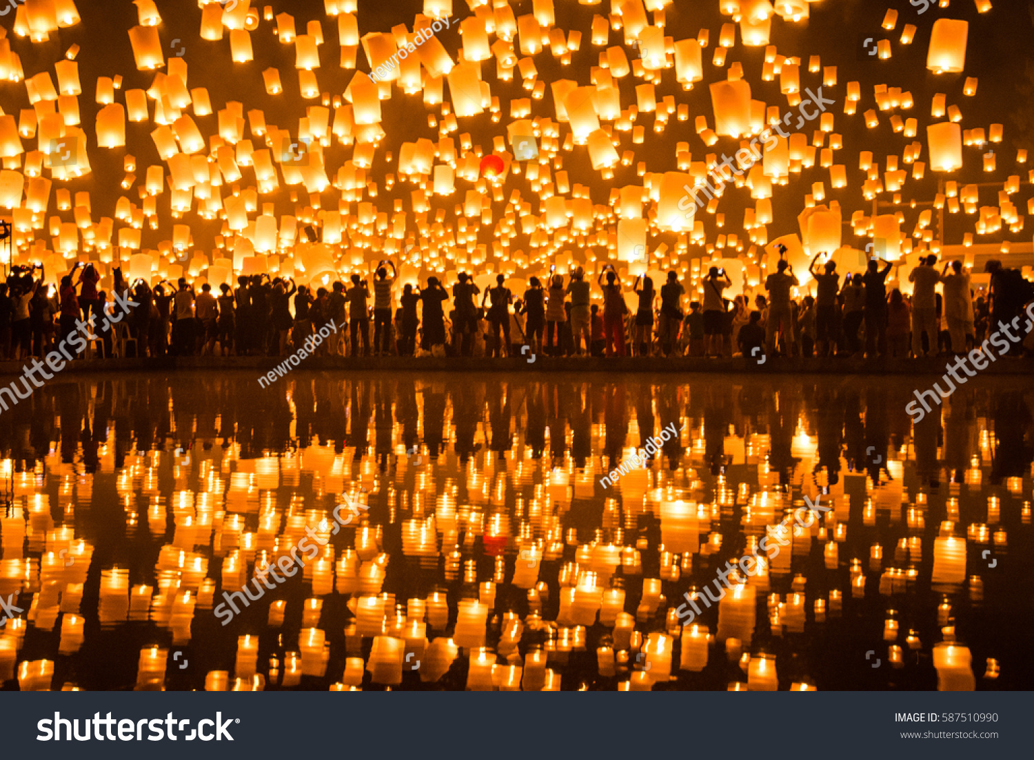 yipeng lantern festival chiangmai thailand stock photo royalty free