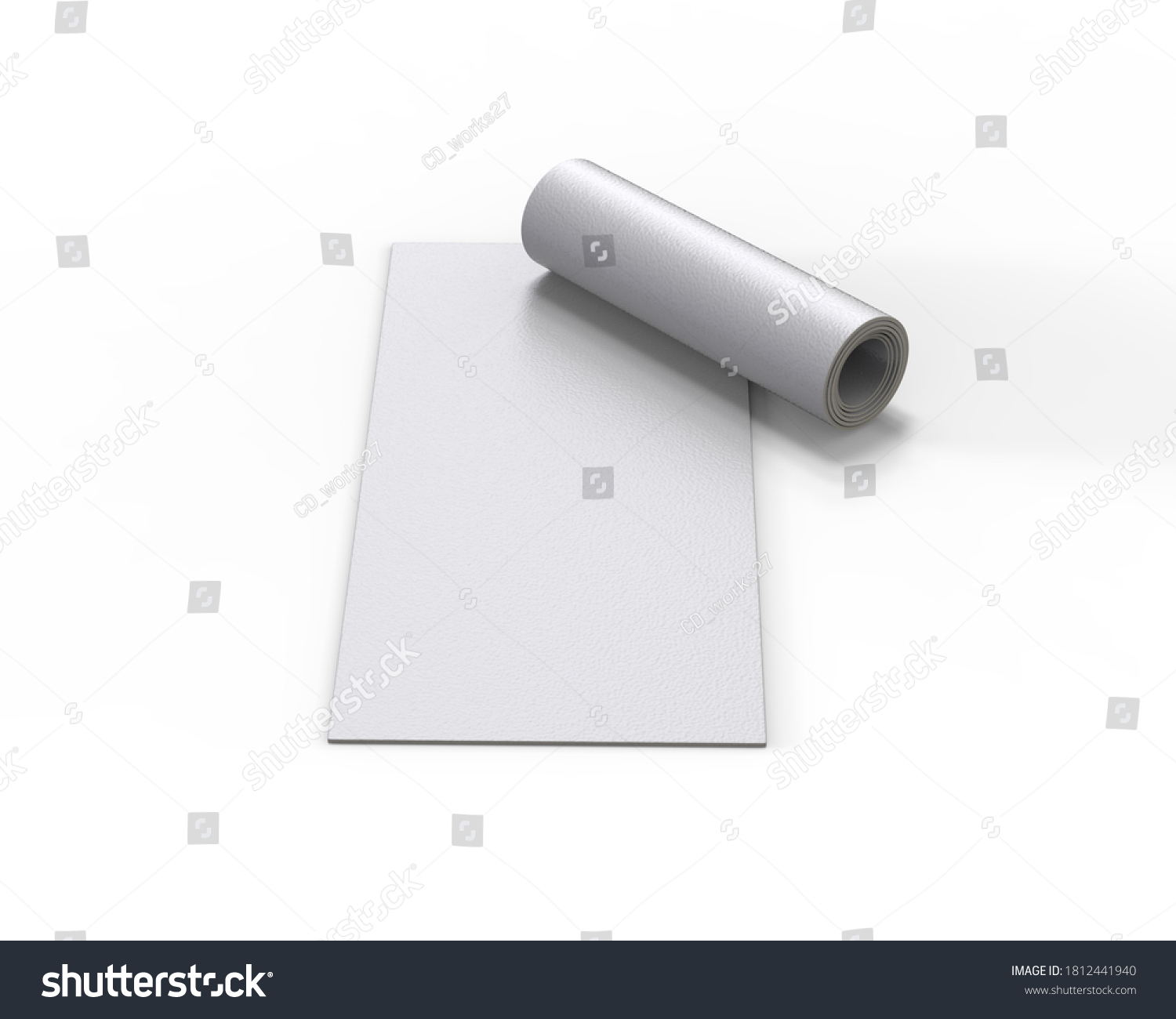 Download Yoga Mat Mockup Template Isolated On Stock Illustration 1812441940