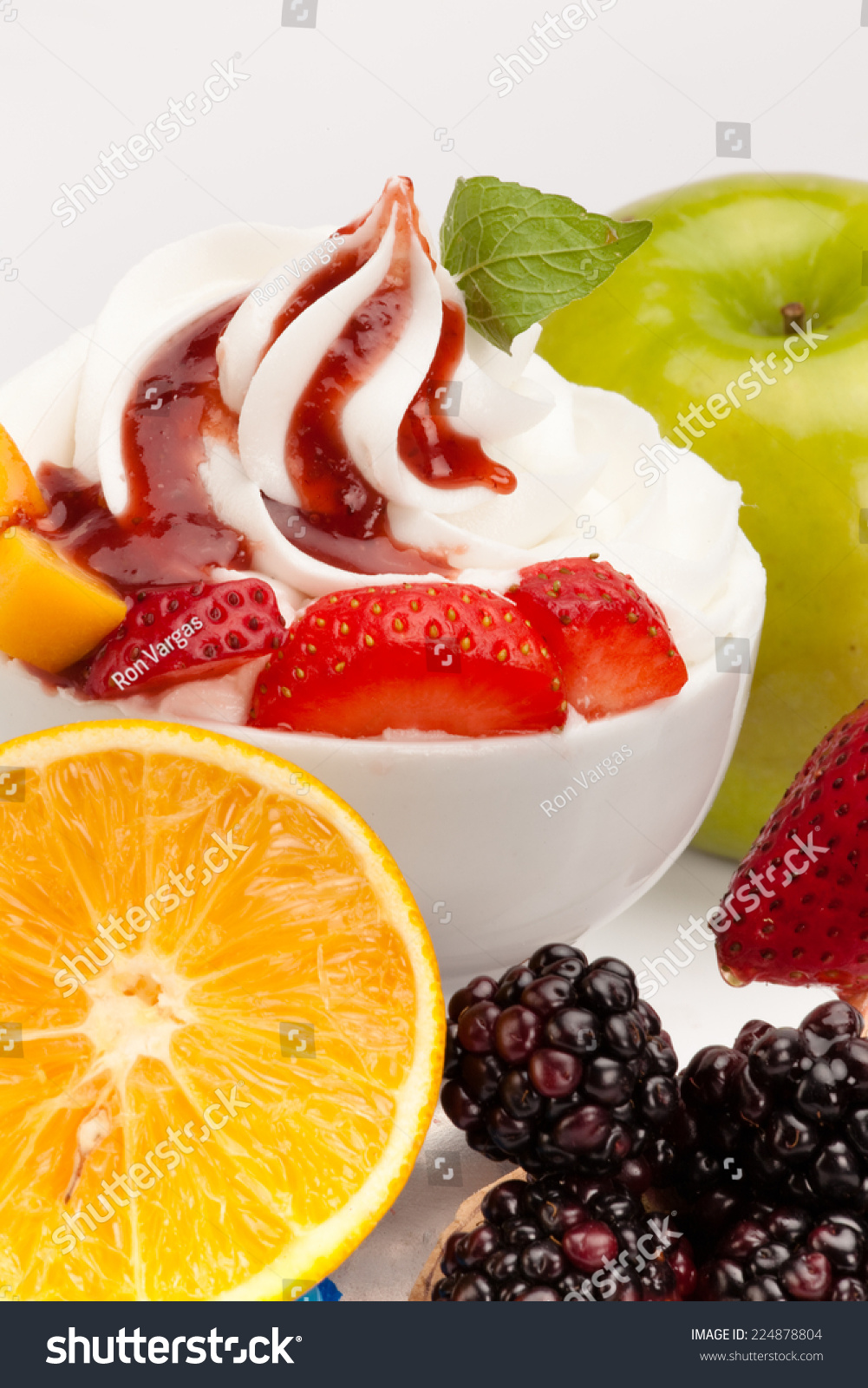 Yogurt Ice Cream Fresh Fruits Marmalade Stock Photo (Edit Now) 224878804