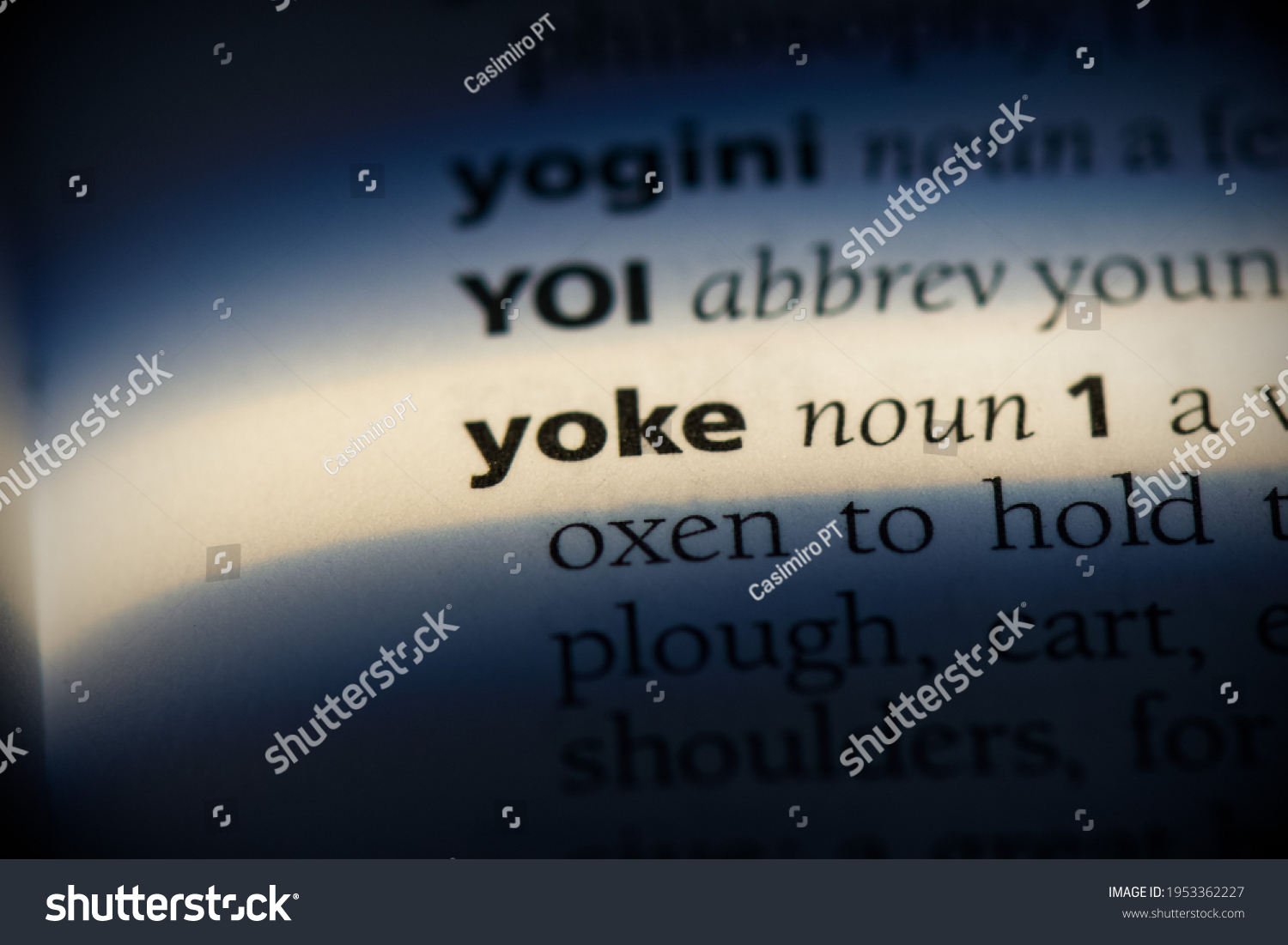 Yoke Word Dictionary Yoke Concept Definition Stock Photo 1953362227 Shutterstock