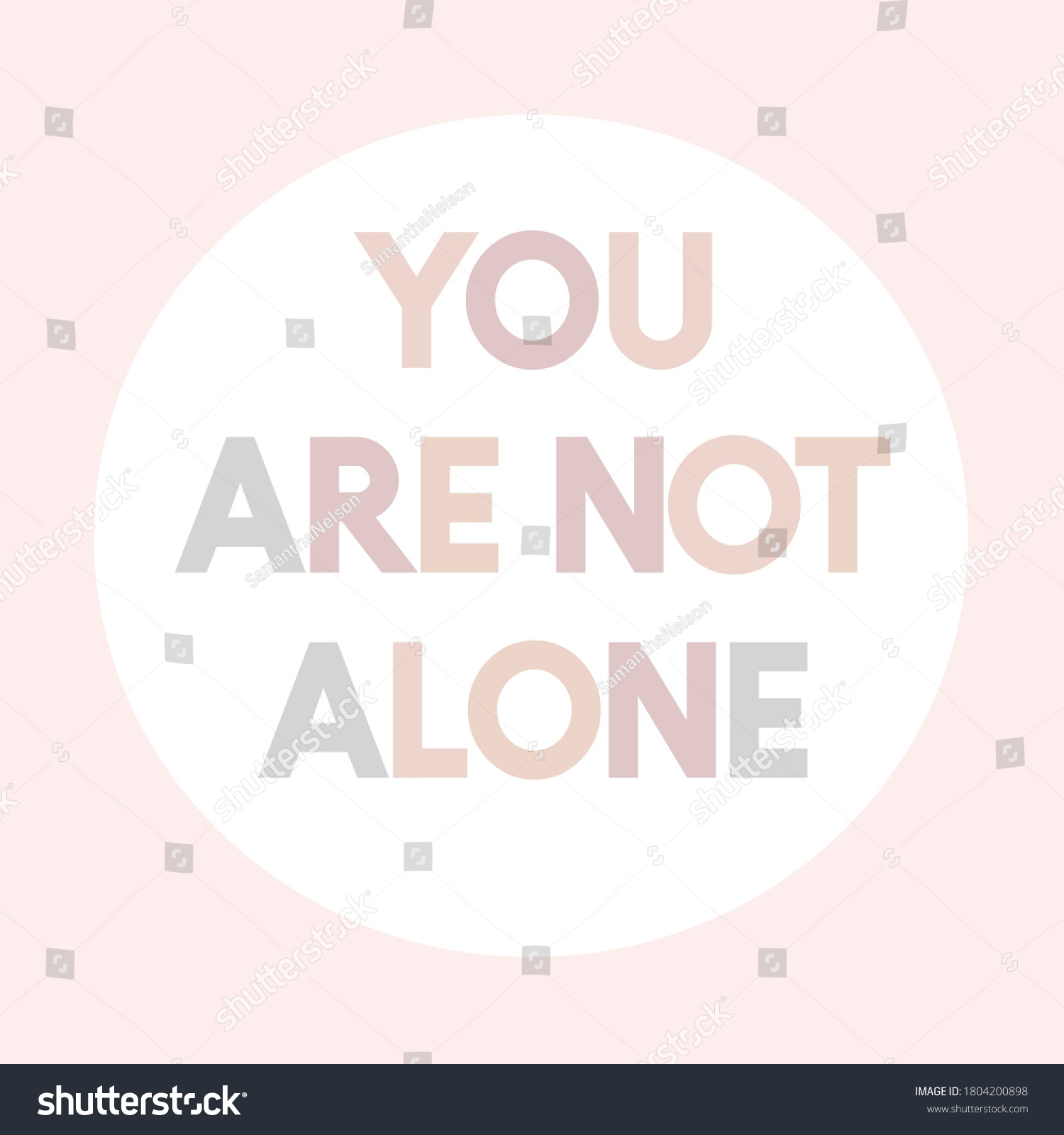 You Not Alone Mental Health Quote Stock Illustration 1804200898