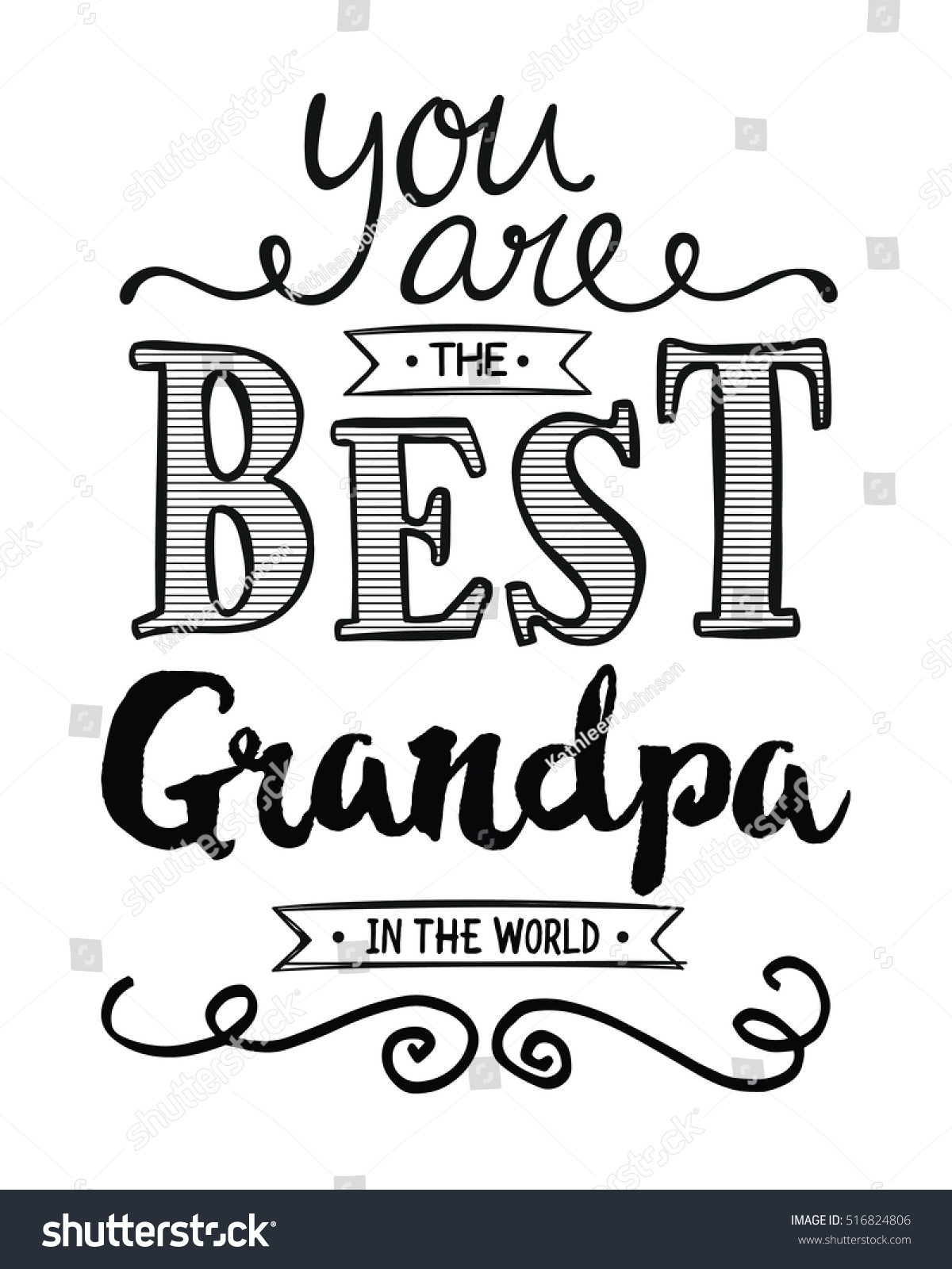 You Best Grandpa World Typographic Art Stock Illustration 516824806