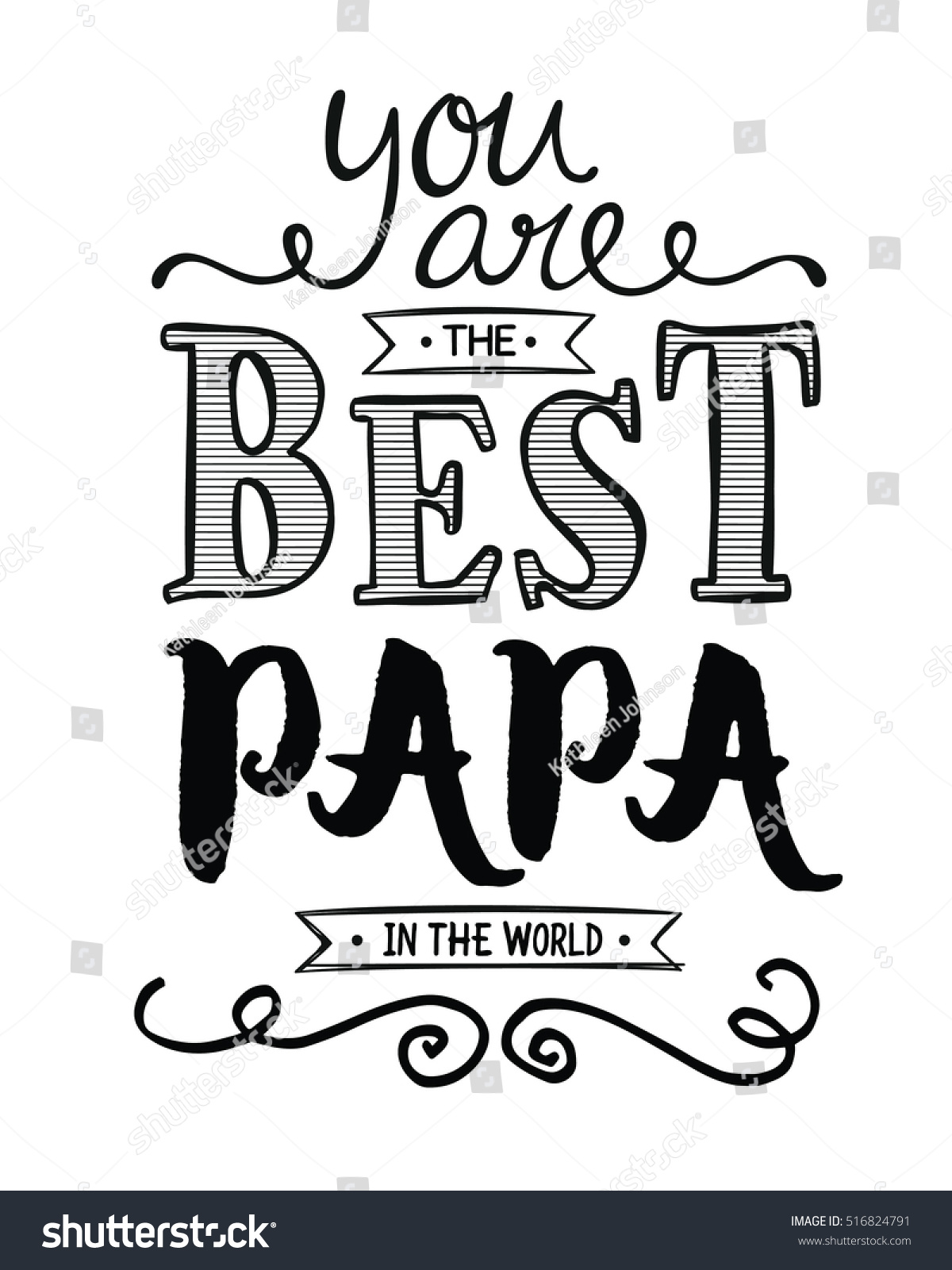 you best papa world typographic art stock illustration 516824791