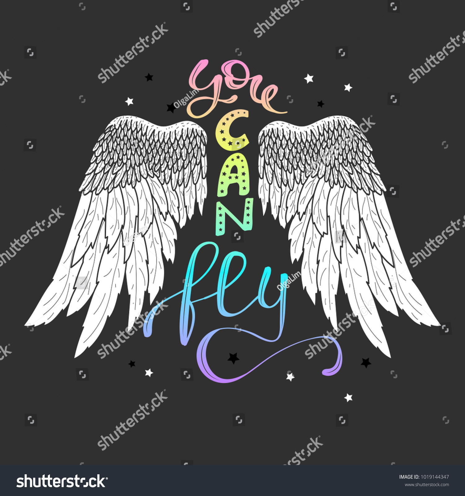 You Can Fly Inspirational Quote About Stock Illustration 1019144347 ...