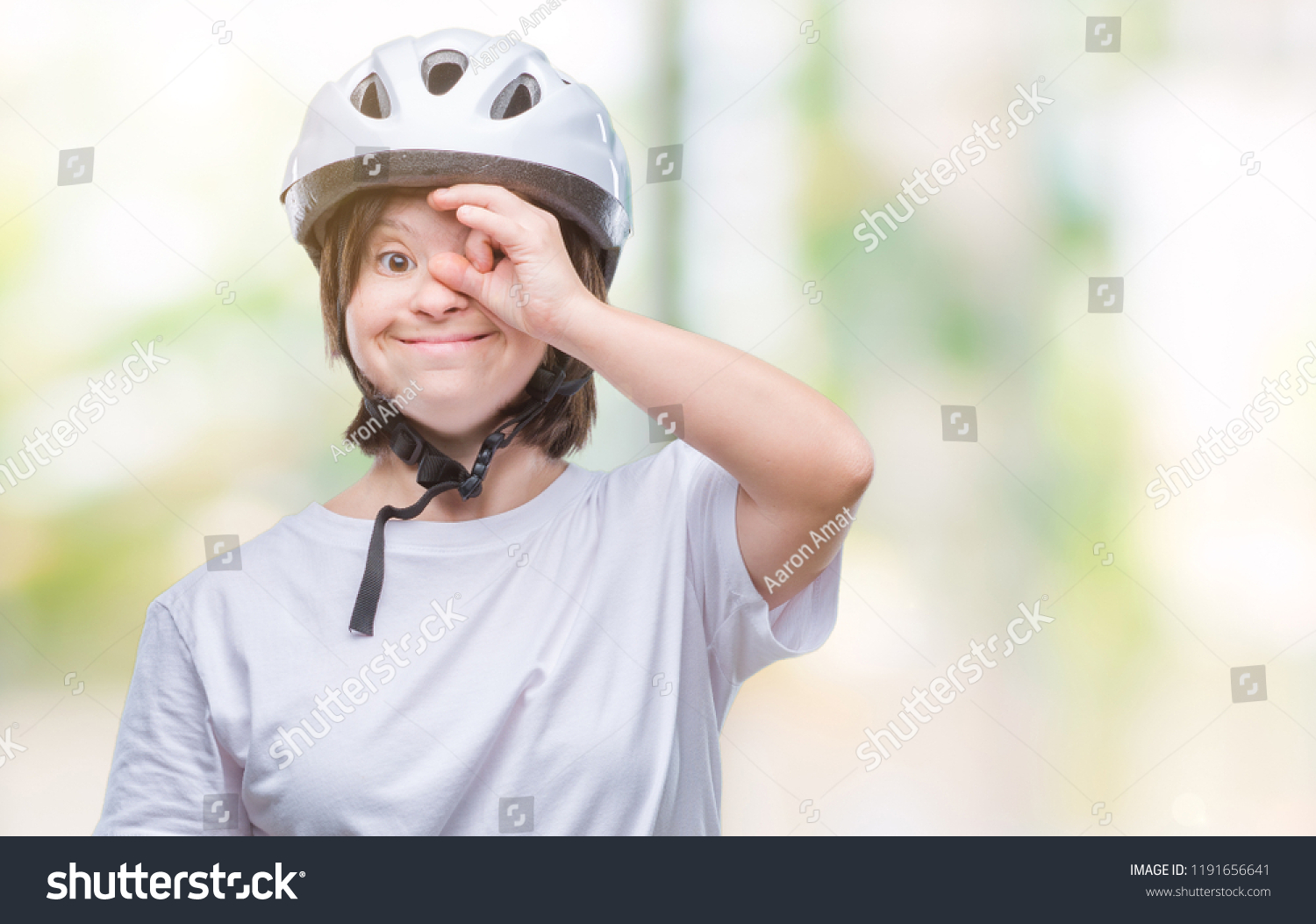 Young Adult Cyclist Woman Down Syndrome Stock Photo Edit Now 1191656641