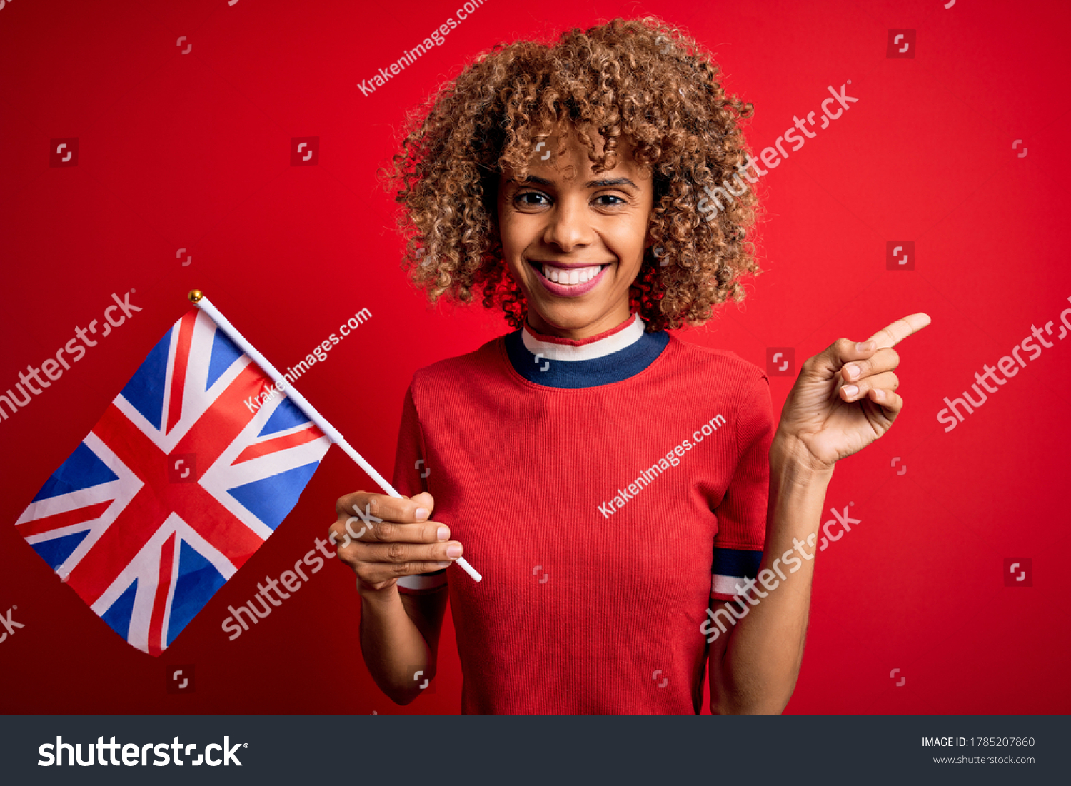  Crimson Classic  Template Design Featuring Young African American Curly Woman