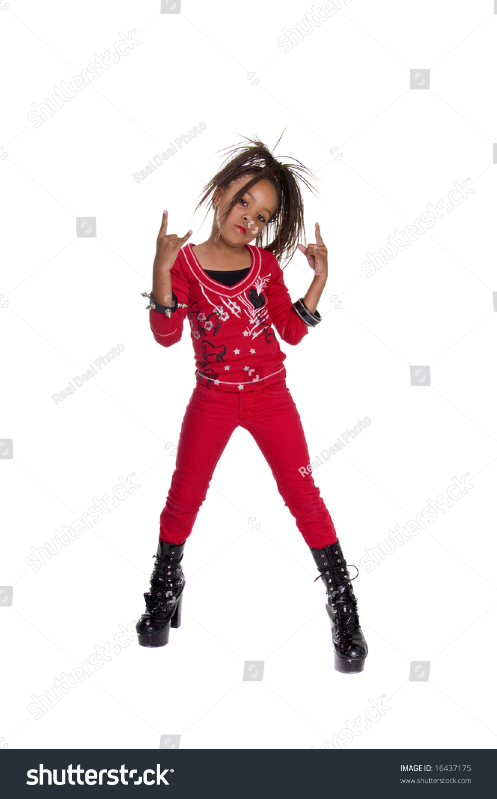 Young African American Girl Dressed Red Stock Photo 16437175 - Shutterstock