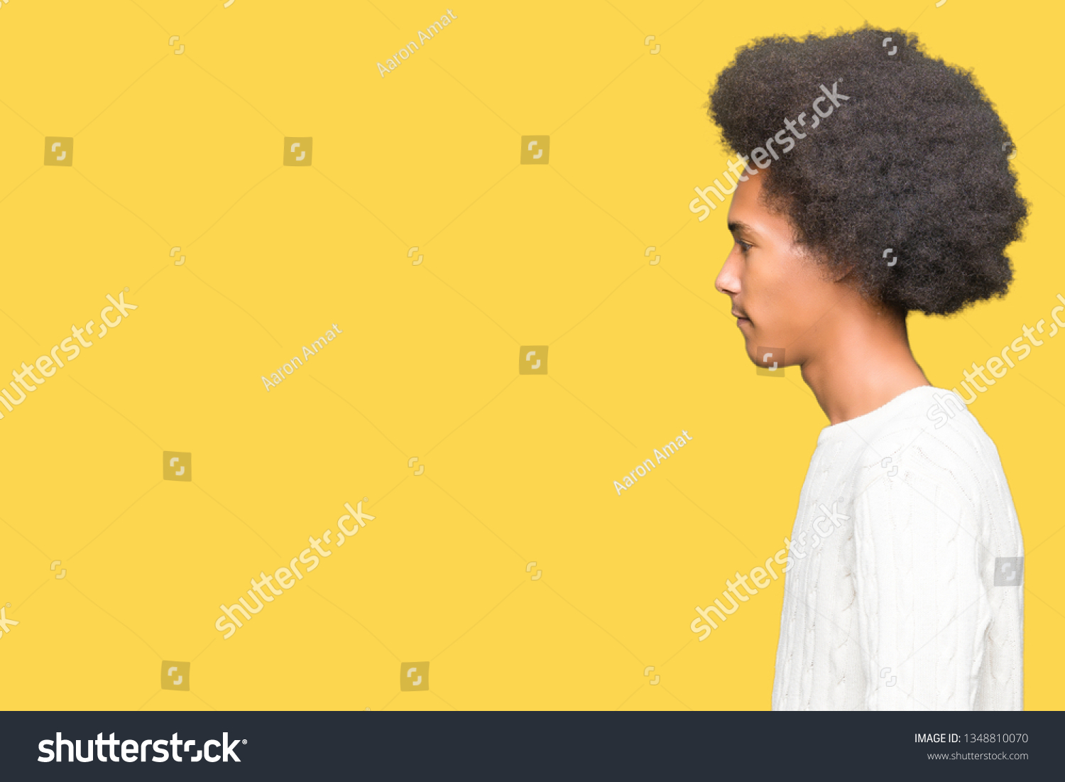 Young African American Man Afro Hair Stock Photo Edit Now 1348810070