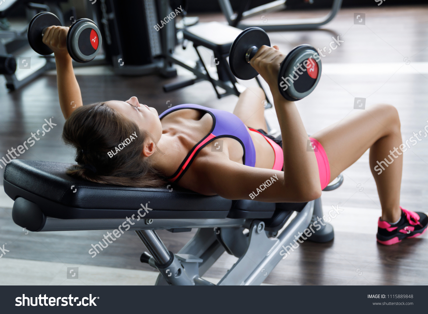 Young Beautiful Woman Working Out Dumbbells Stock Photo Edit Now
