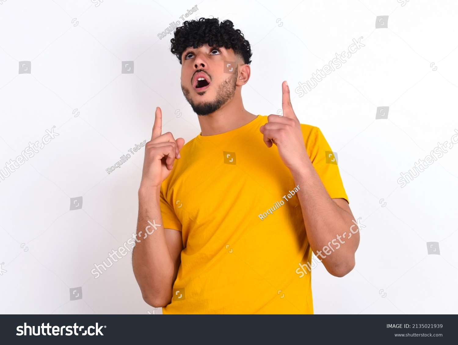 Young Arab Man Wearing Yellow Tshirt Stock Photo 2135021939 | Shutterstock