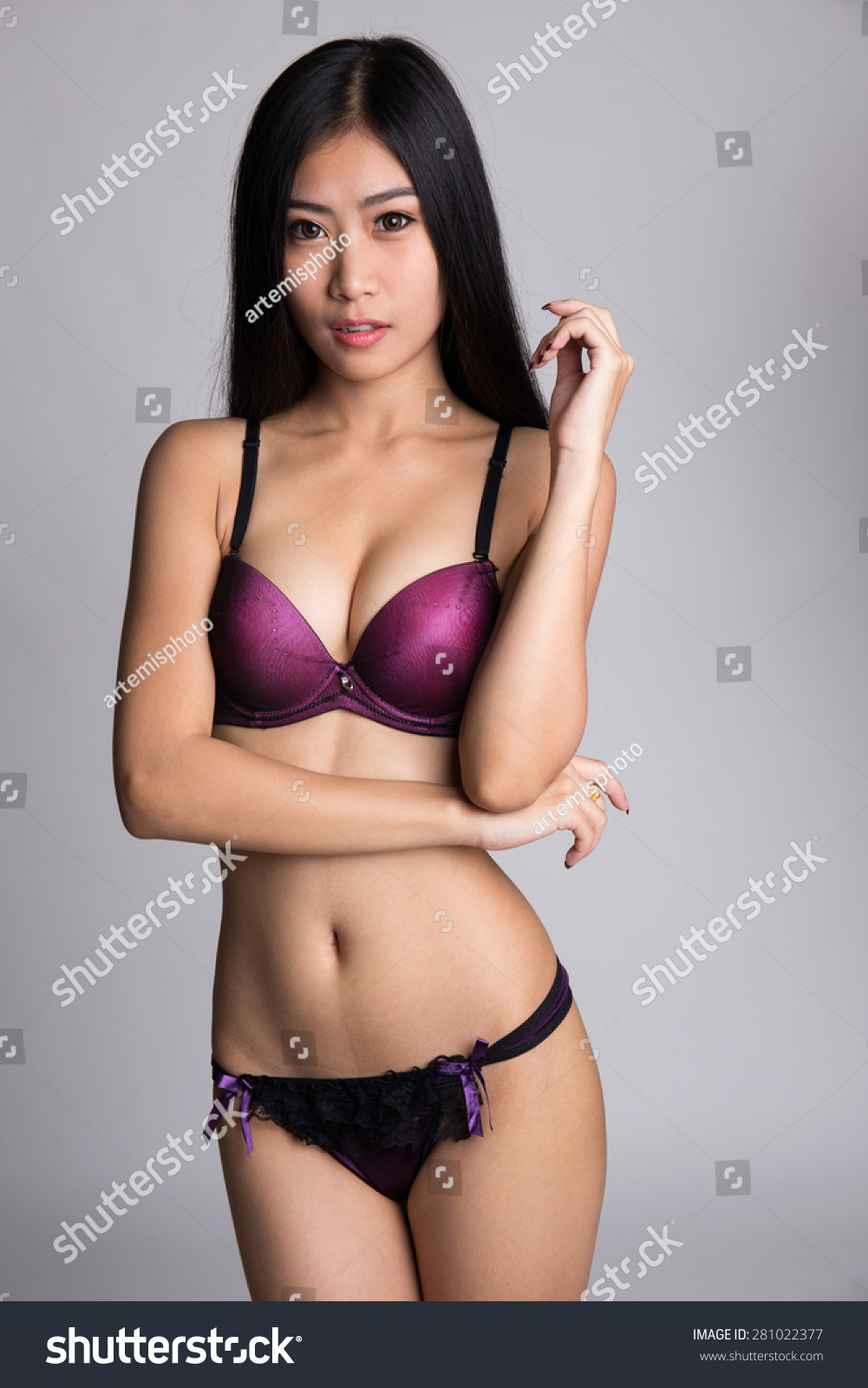 Asian In Purple Panties Pic