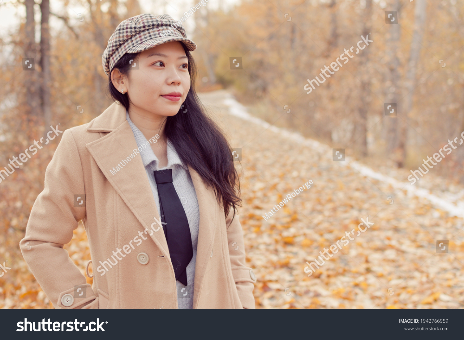 Young Asian Woman Fall Autumn Attire Stock Photo 1942766959 | Shutterstock 