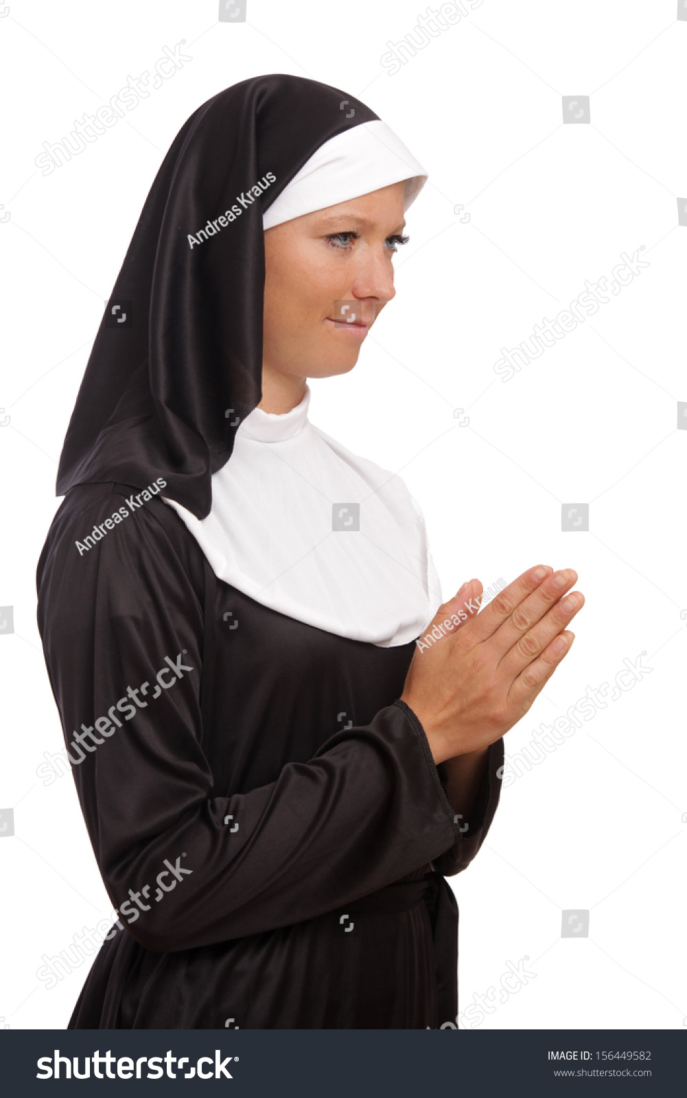 Young Attractive Nun Praying Stock Photo 156449582 : Shutterstock