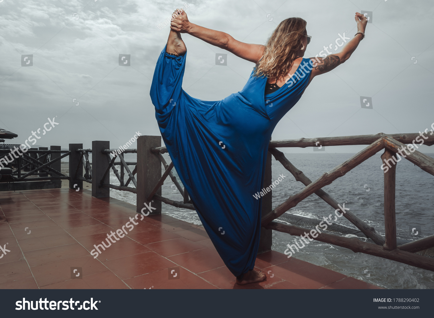  Tawny Brown Classic  Template Design Featuring Young Attractive Woman Practicing Yoga
