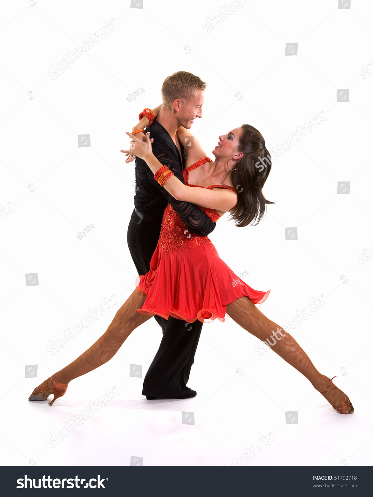 Young Ballroom Dancers Formal Costumes Posing Stock Photo 51792718 ...