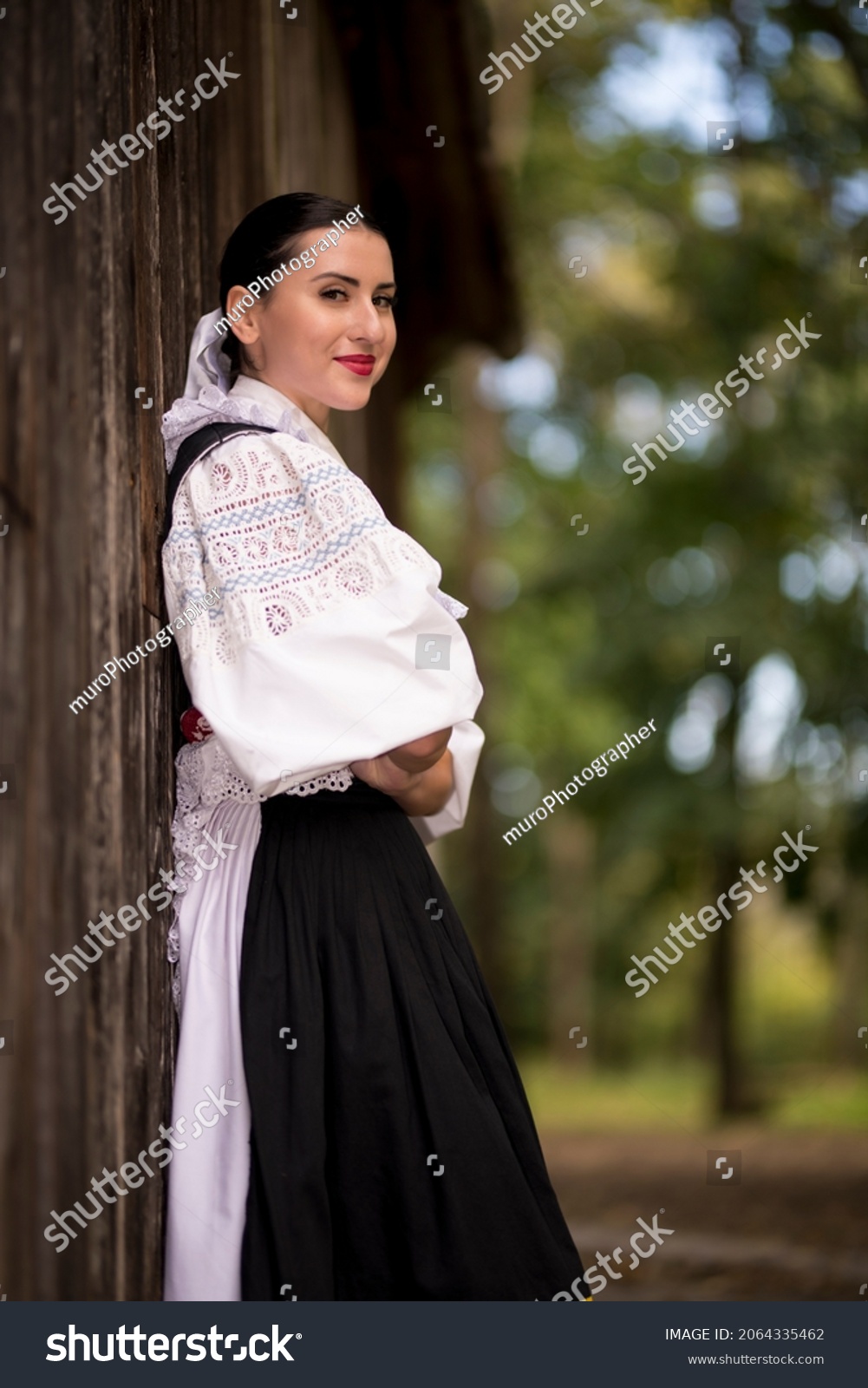 Young Beautiful Slovak Woman Traditional Dress Stock Photo 2064335462 ...