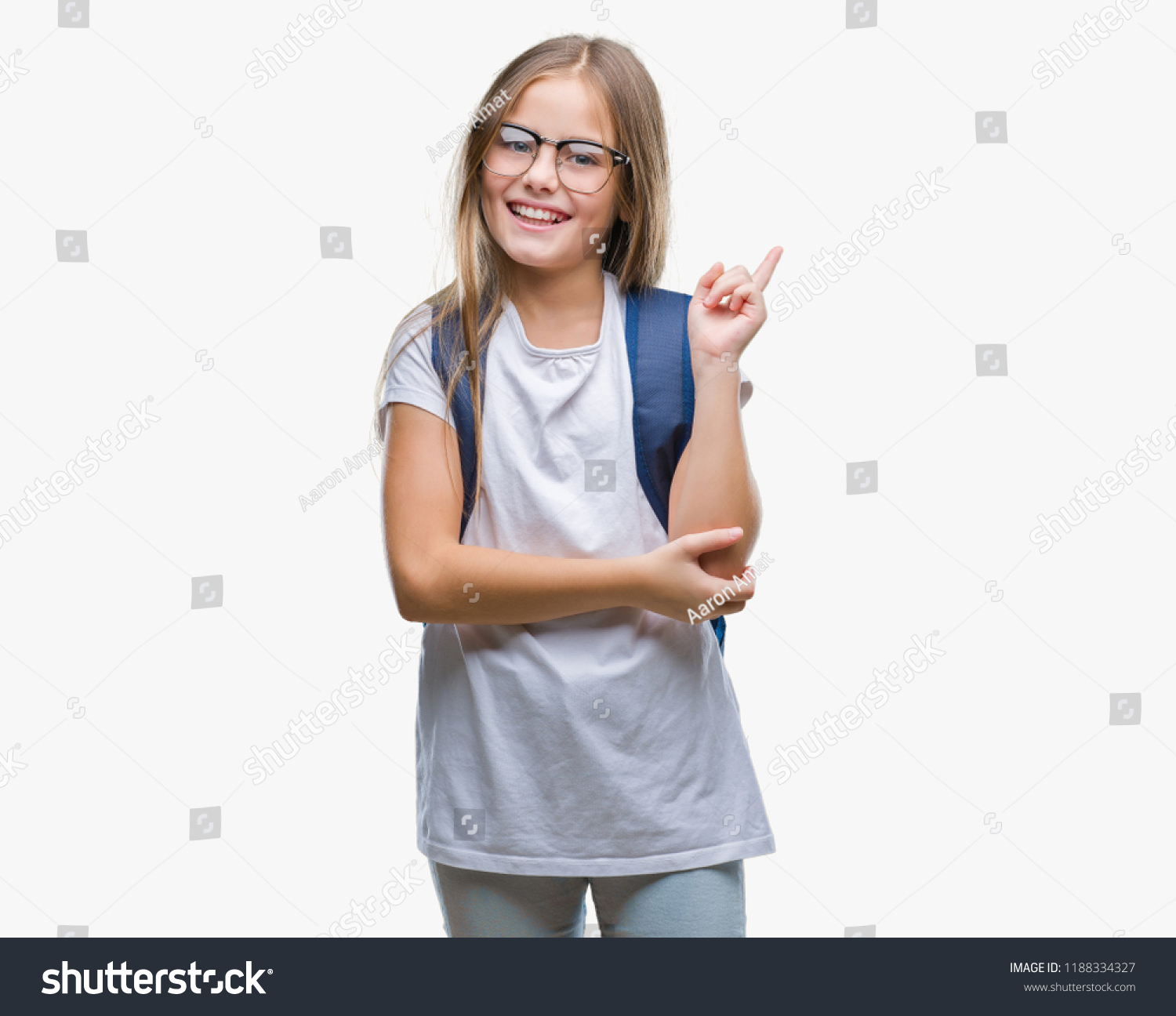 Young Beautiful Smart Student Girl Wearing Foto stock 1188334327