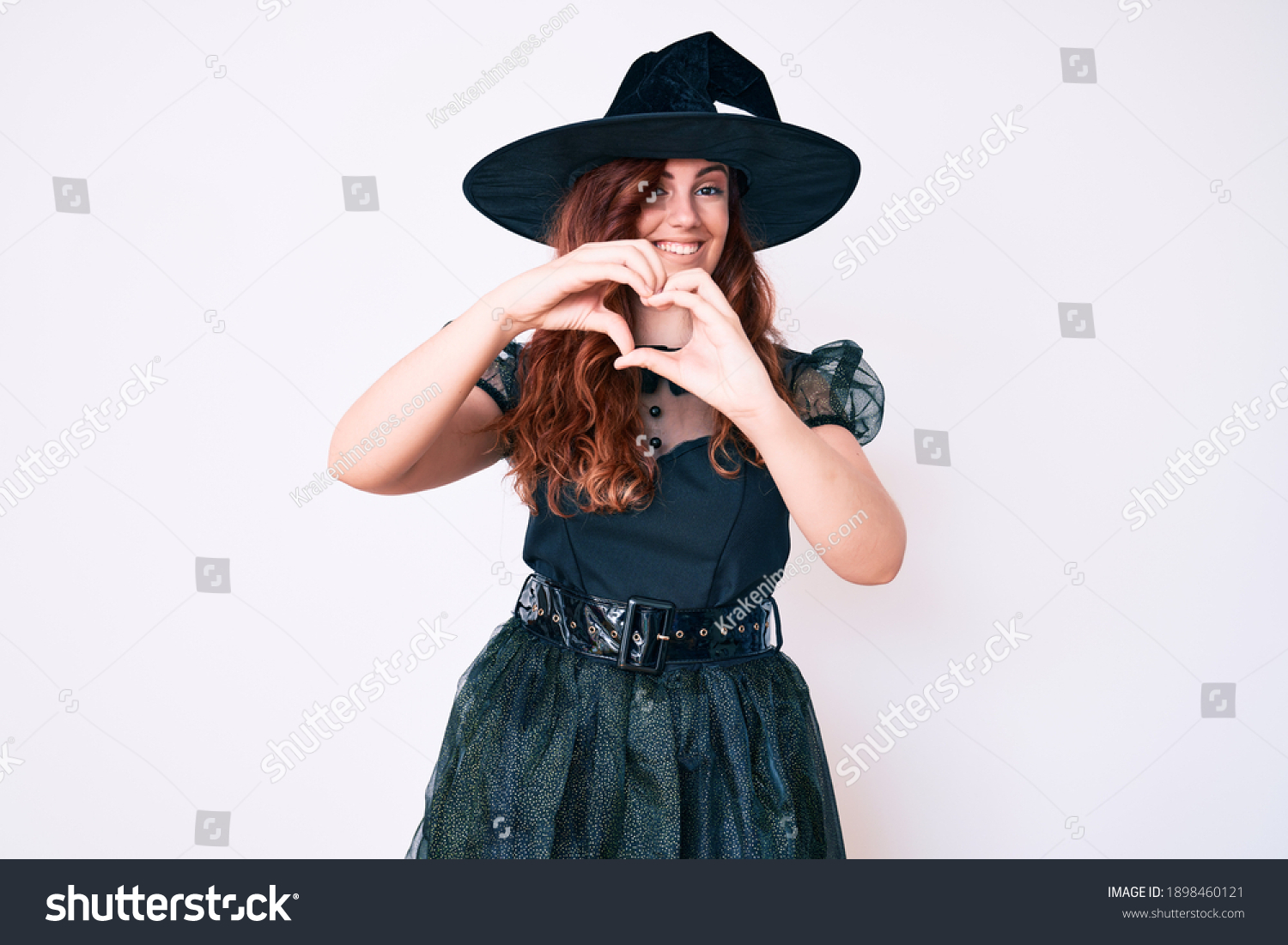  Sky Blue Classic  Template Design Featuring Young Beautiful Woman Wearing Witch Halloween