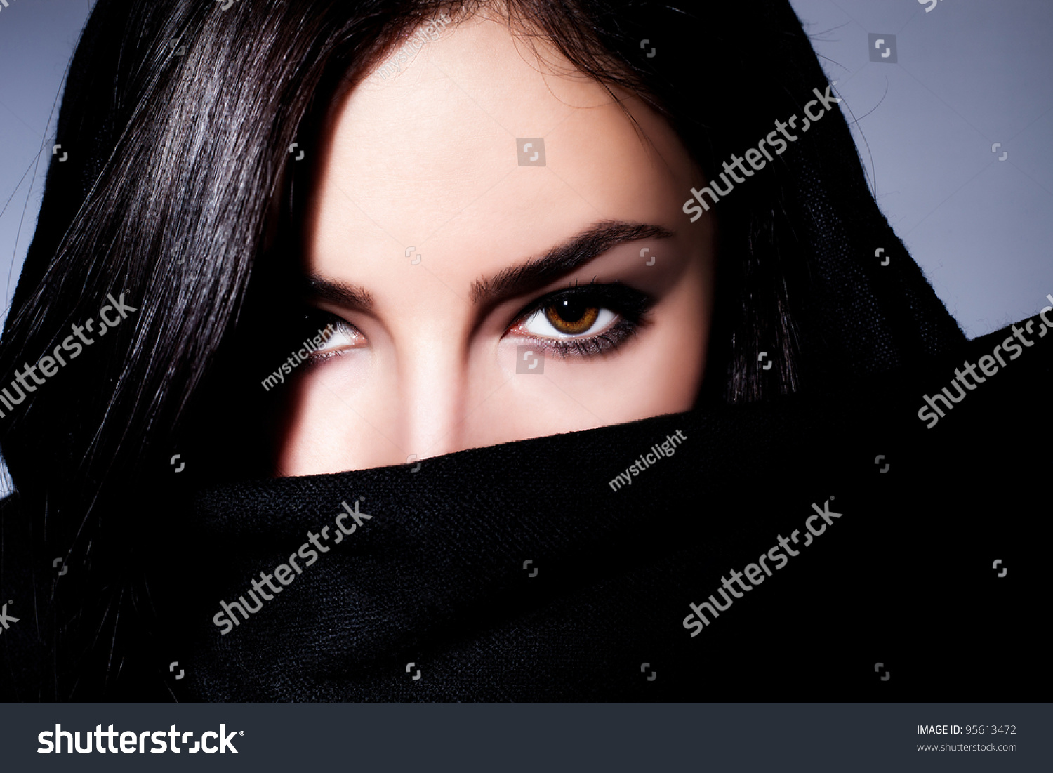 Young Black Hair Woman Beauty Portrait Stock Photo 95613472 | Shutterstock