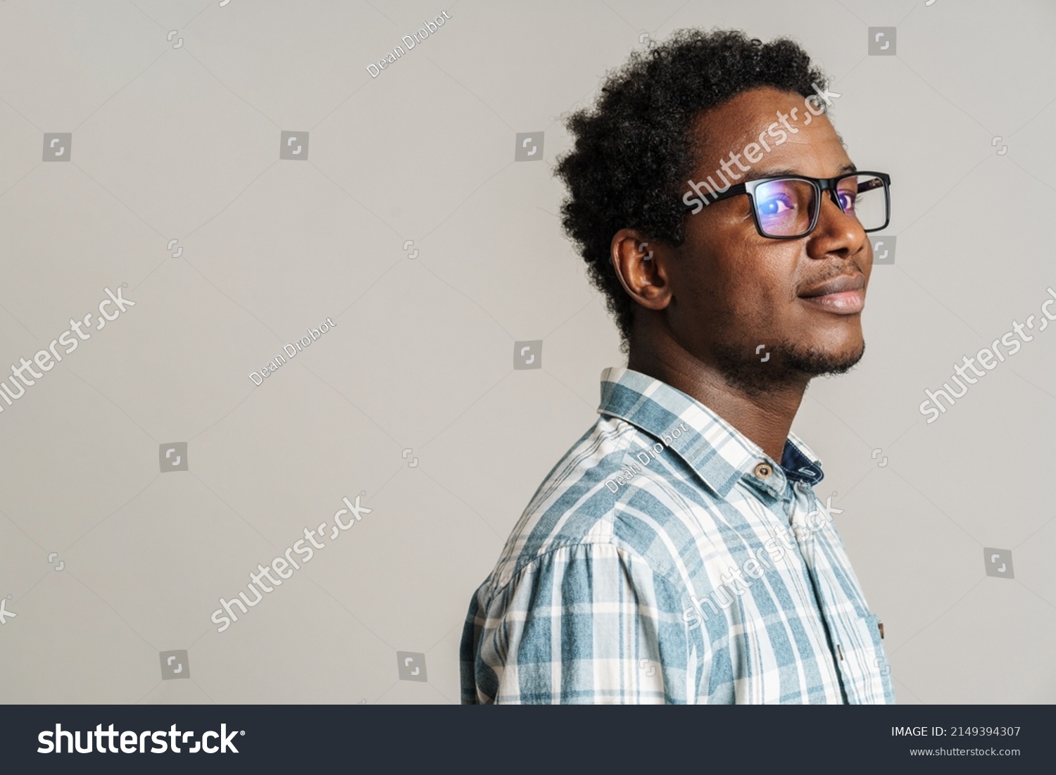 Young Black Man Wearing Eyeglasses Posing Stock Photo 2149394307 