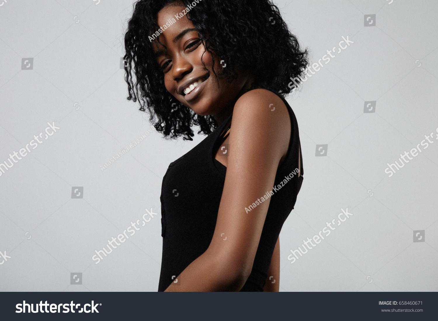 Young Black Mixed Race Woman Short Stock Photo Edit Now 658460671