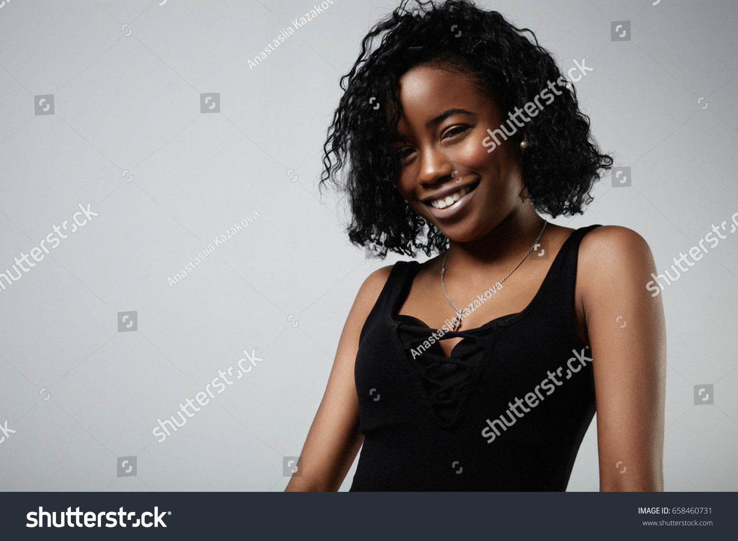 Young Black Mixed Race Woman Short Stock Photo Edit Now 658460731