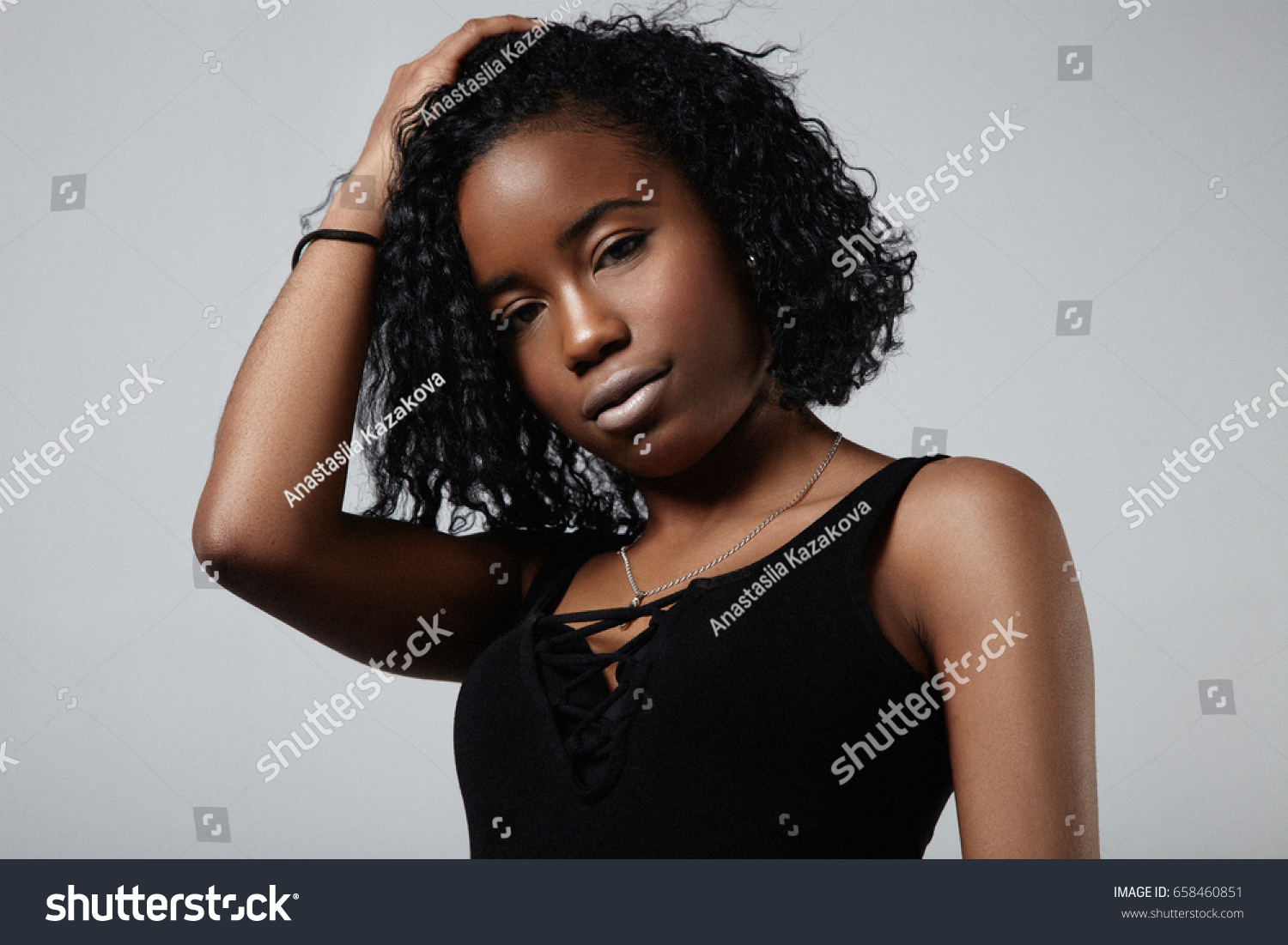 Young Black Mixed Race Woman Short Stock Photo Edit Now 658460851