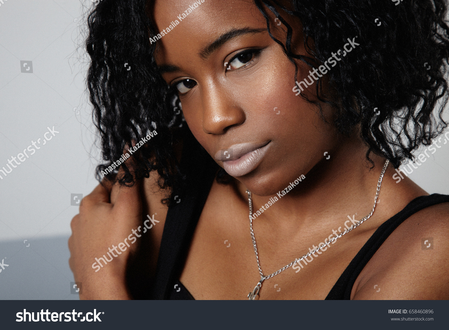 Young Black Mixed Race Woman Short Stock Photo Edit Now 658460896