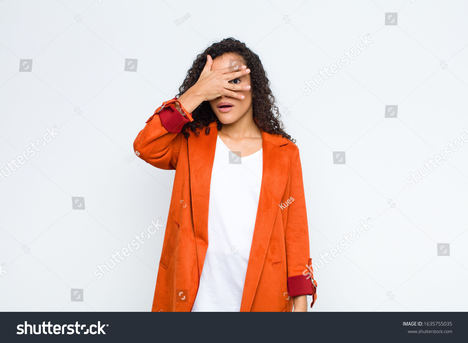 Young Black Woman Looking Shocked Scared Stock Photo 1635755035 ...