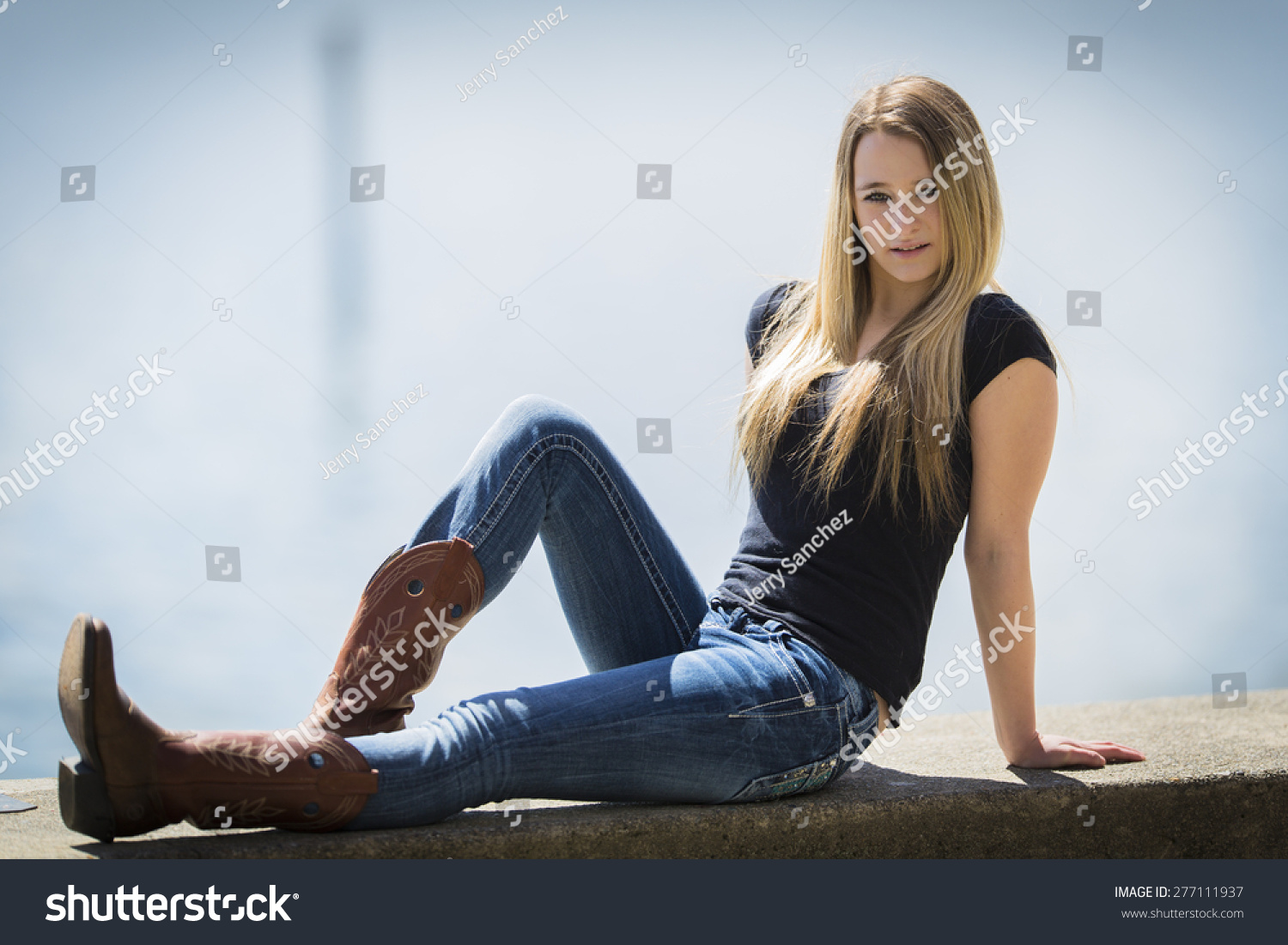 Blonde in boots