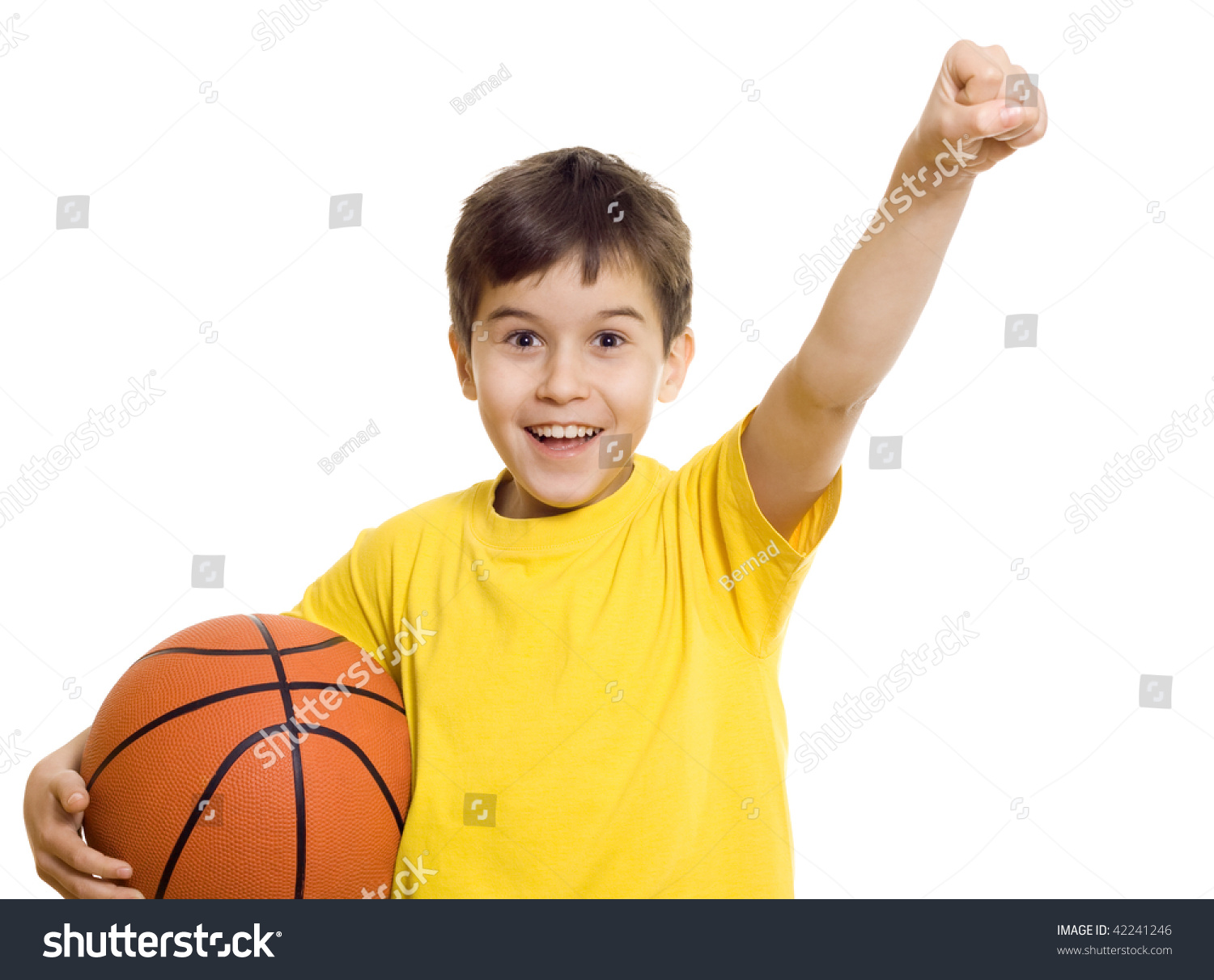 Young Boy Holding A Basketball - Isolated Stock Photo 42241246 ...