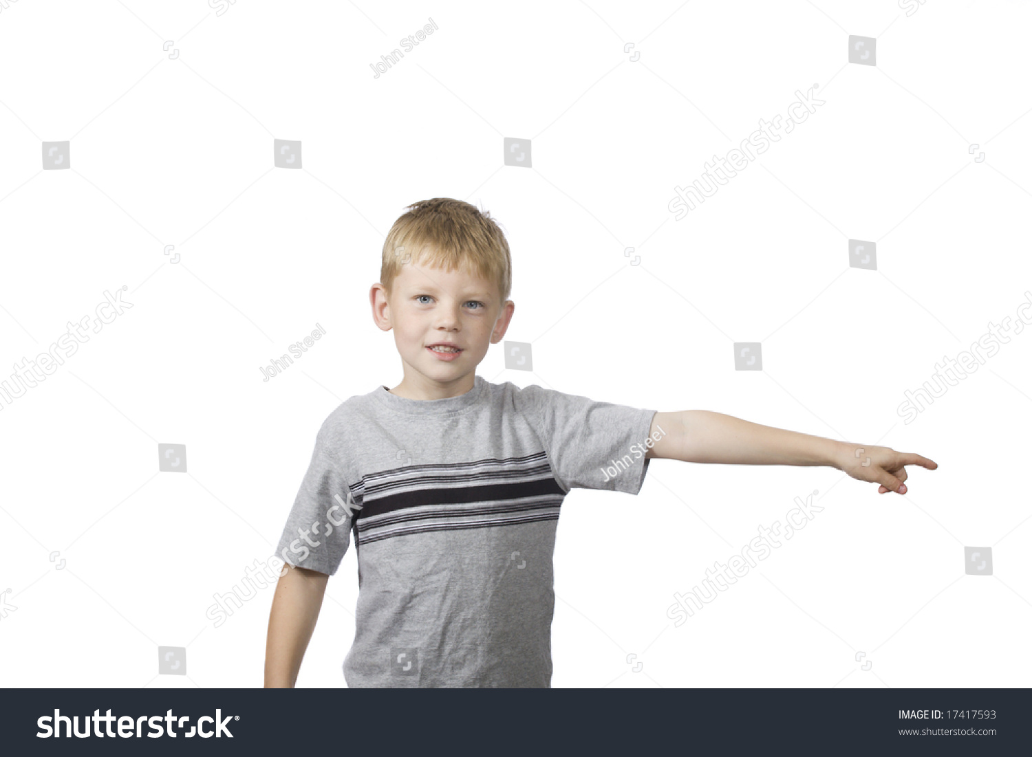 Young Boy Pointing Side Stock Photo 17417593 | Shutterstock