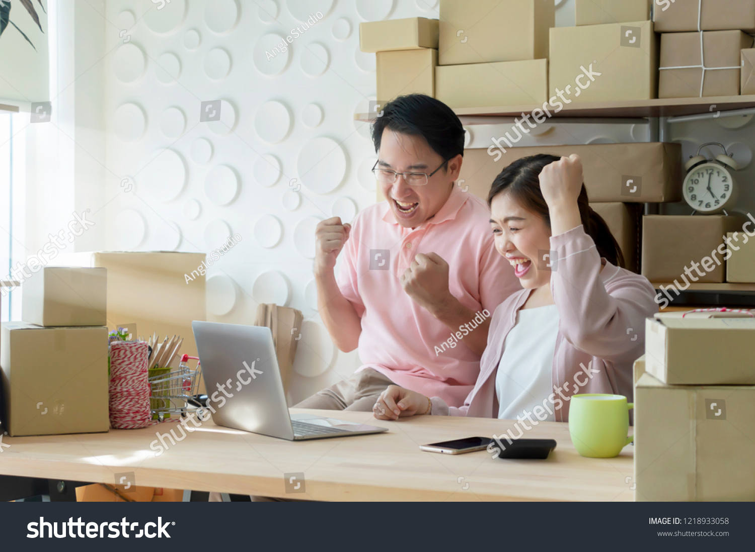 Young Business Couples Startup Family Business Stock Photo Edit Now 1218933058