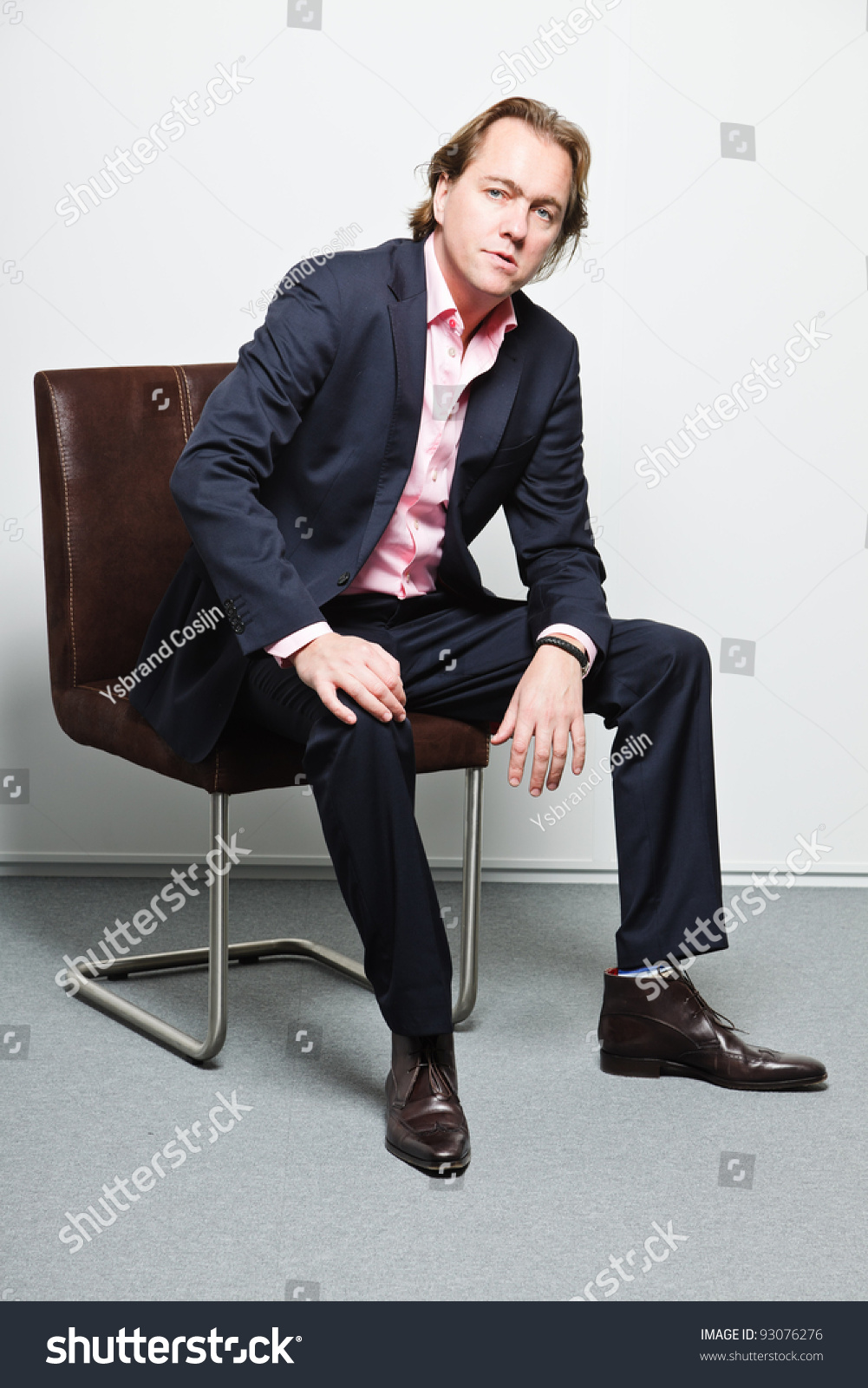 Young Business Man Blond Hair Blue Stock Photo Edit Now 93076276