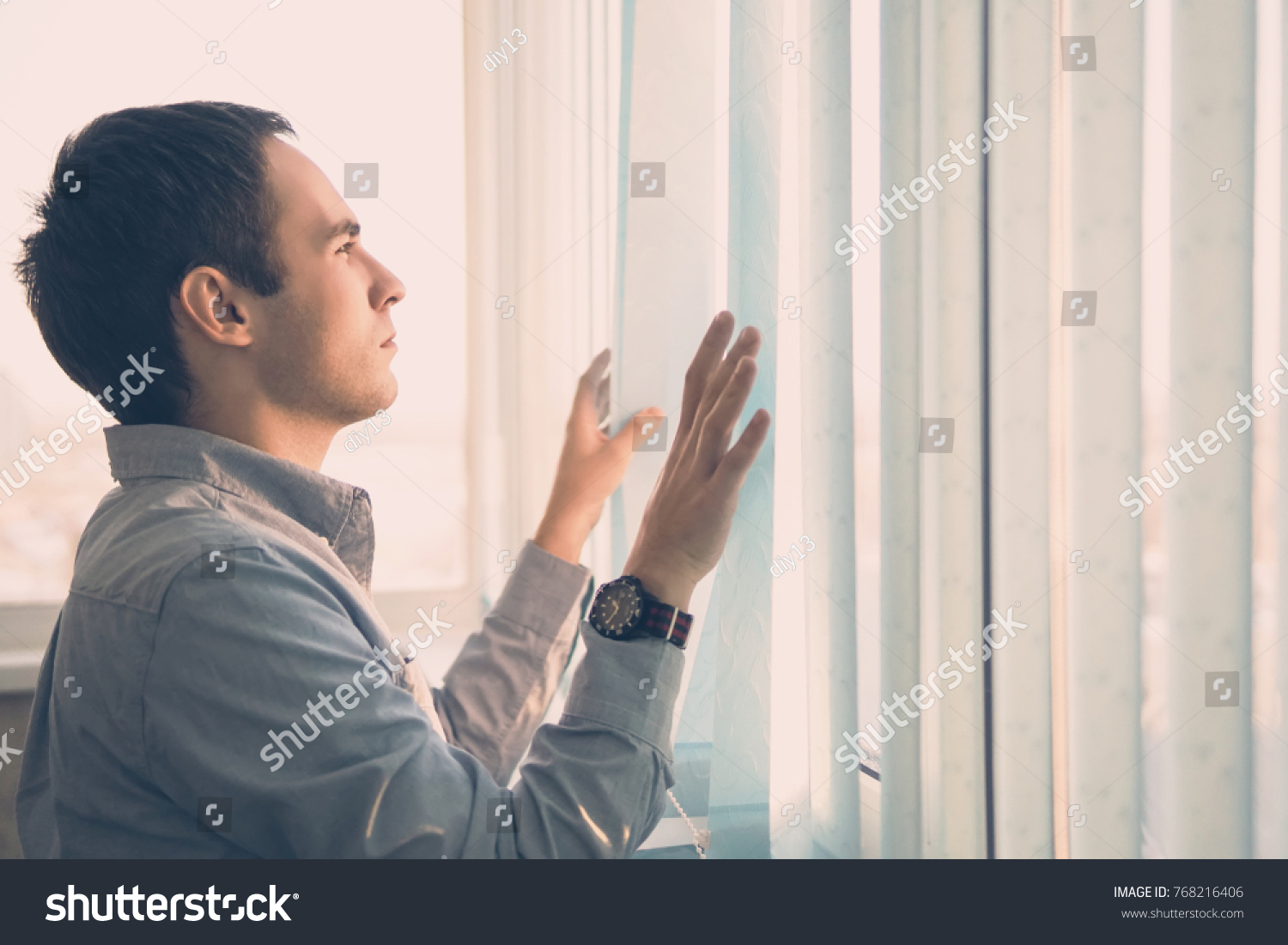 Young Businessman Standing Modern Office Looking Stock Photo Edit Now