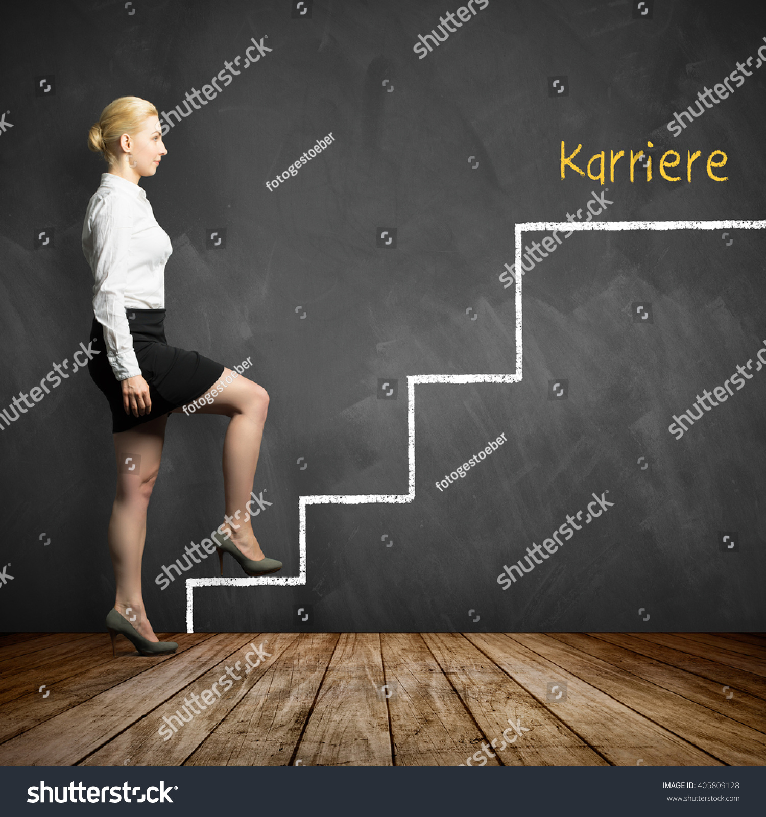 Young Businesswoman Taking First Step Career Stock Photo Edit Now