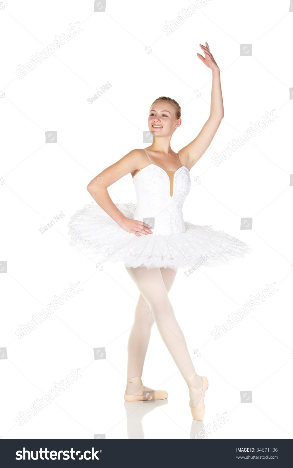 Young Caucasian Ballerina Girl Wearing Tutu Stock Photo 34671136 ...