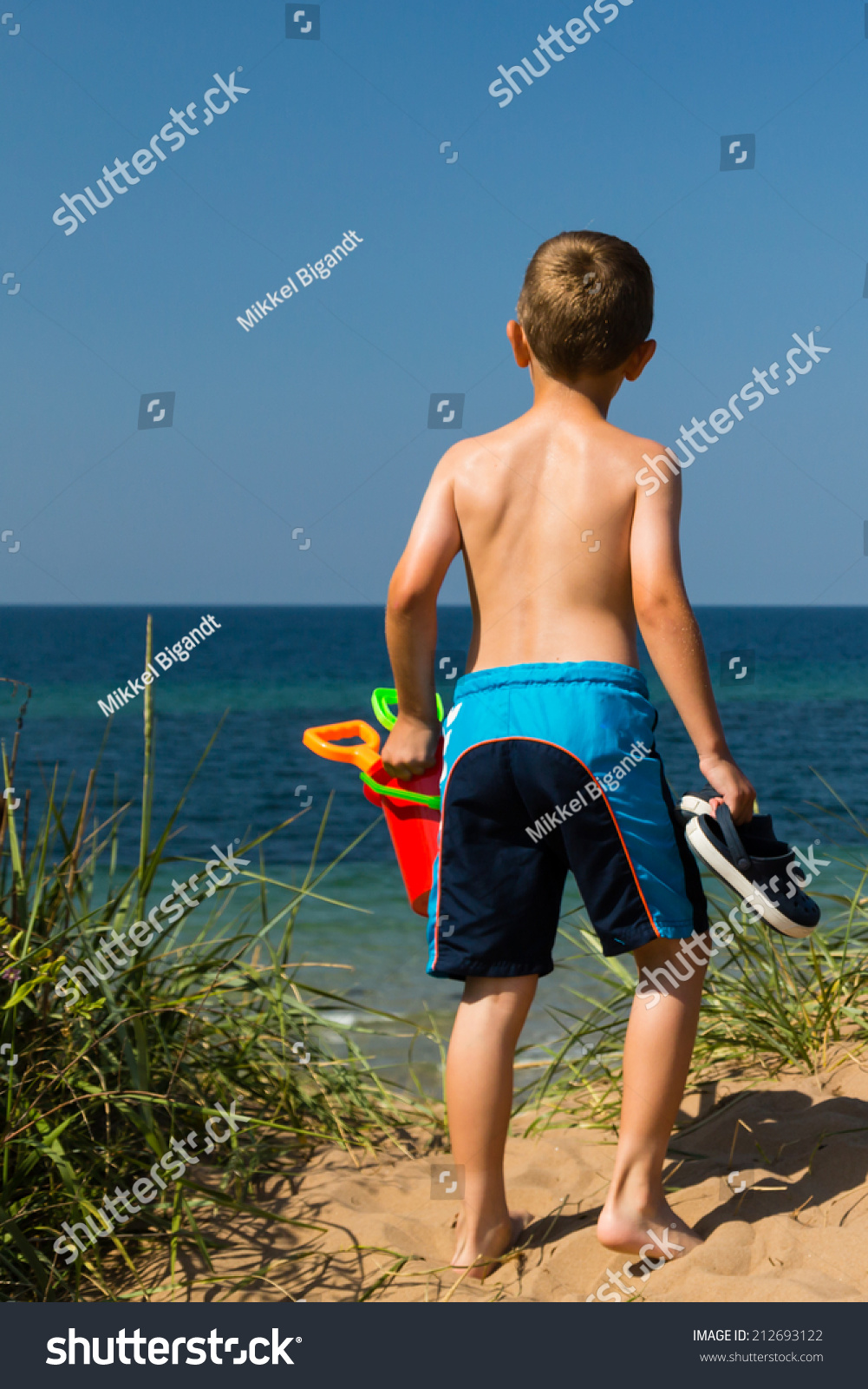 Young Caucasian Boy In Denmark On A Summer Day. Stock Photo 212693122 ...