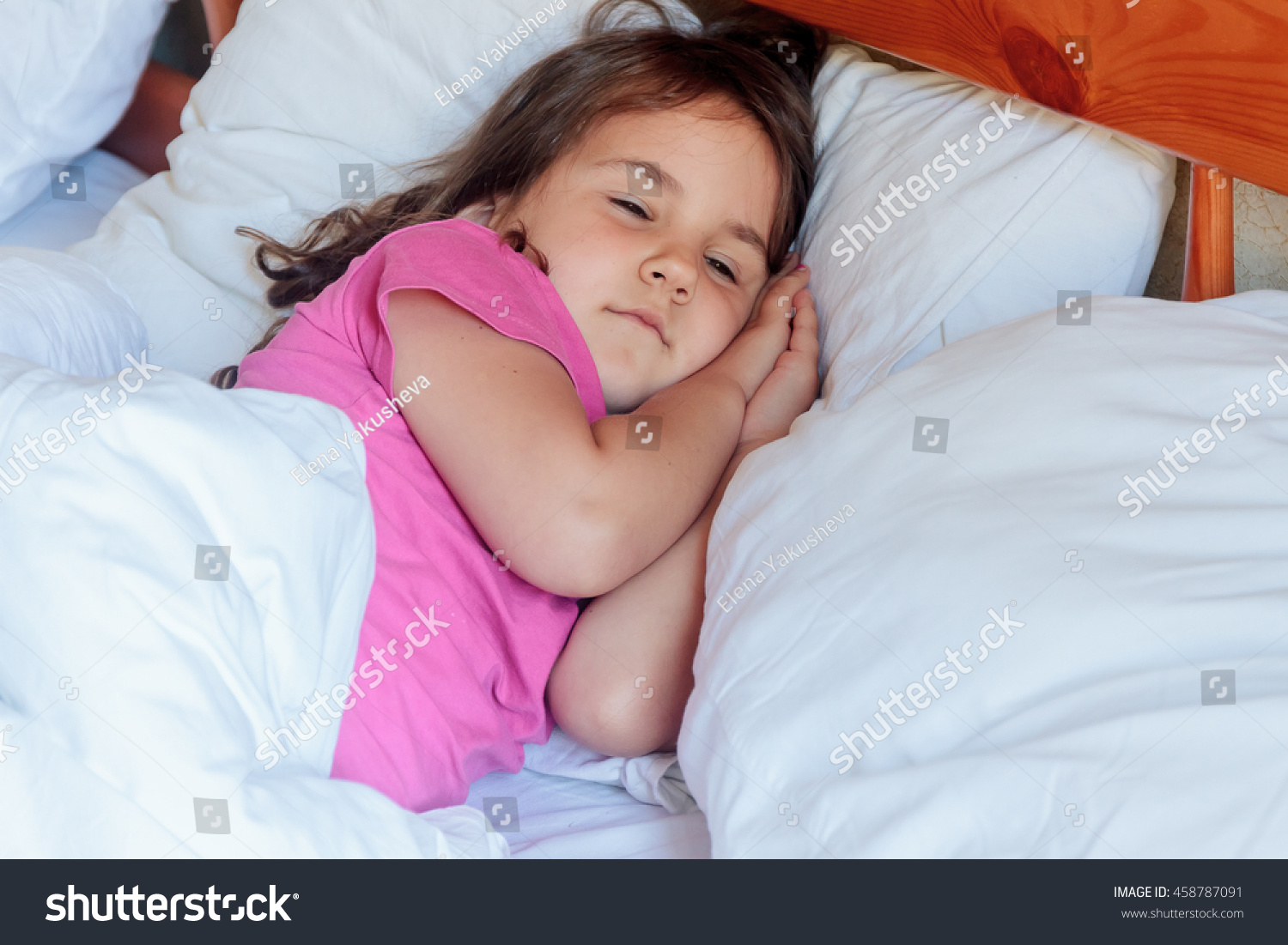 Young Child Girl Sleeping Bed Home Stock Photo 458787091 | Shutterstock