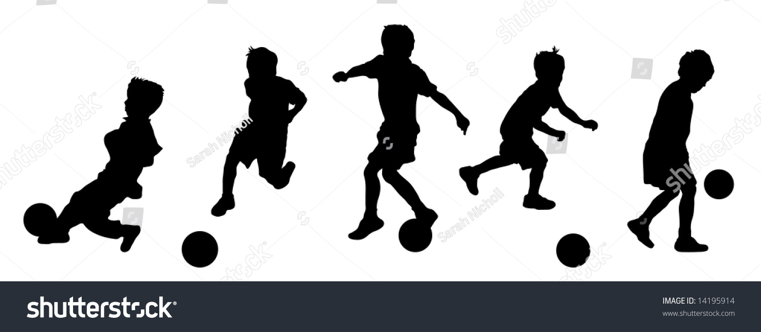 Young Children Playing Soccer Football Stock Illustration 14195914 ...