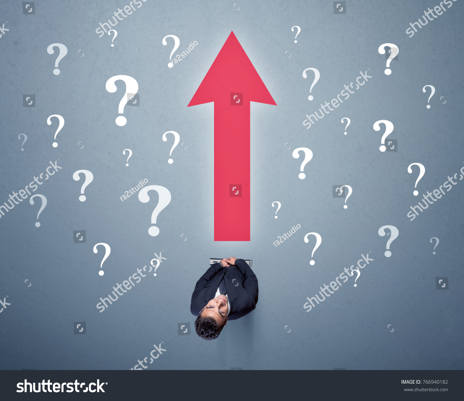  Seafoam Green Classic  Template Design Featuring Young Contemplating Businessman Stands