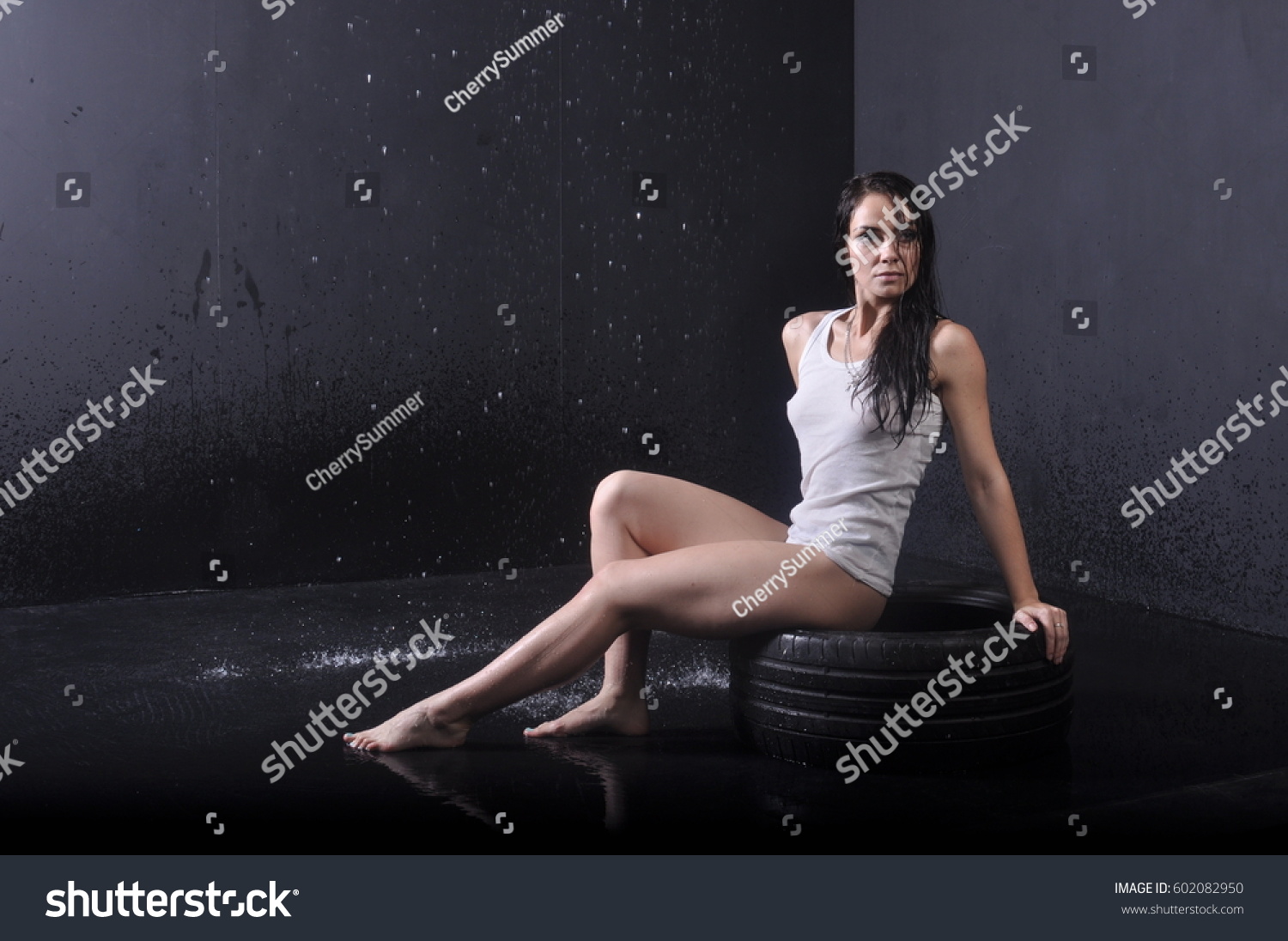 Young Croaky Sports Girl Wet Tshirt Stock Photo Edit Now 602082950