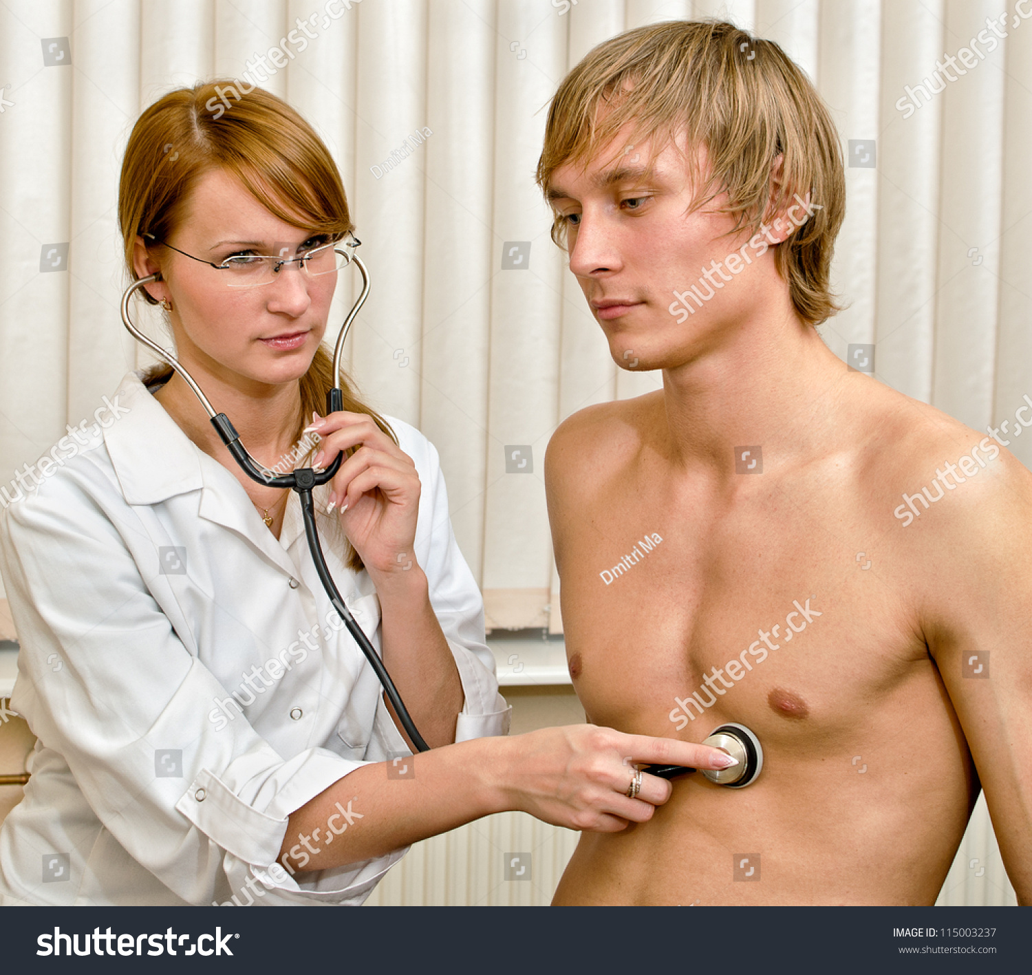 Young Female Doctor Examine Male Patient Stock Photo 1150