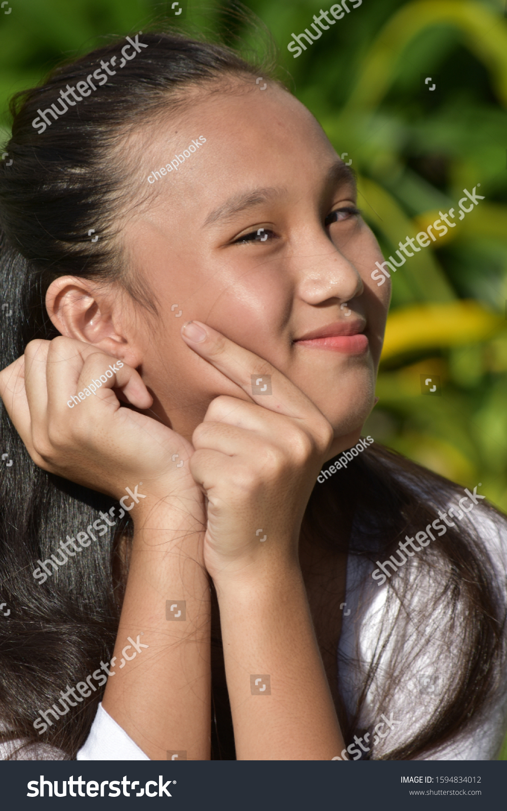 Young Filipina Teen Girl Decision Making Stock Photo Edit Now